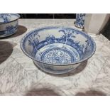 Maitland Smith Hand Made Porcelain Chinoiserie Bowl Elaborately Decorated With Children Landscapes