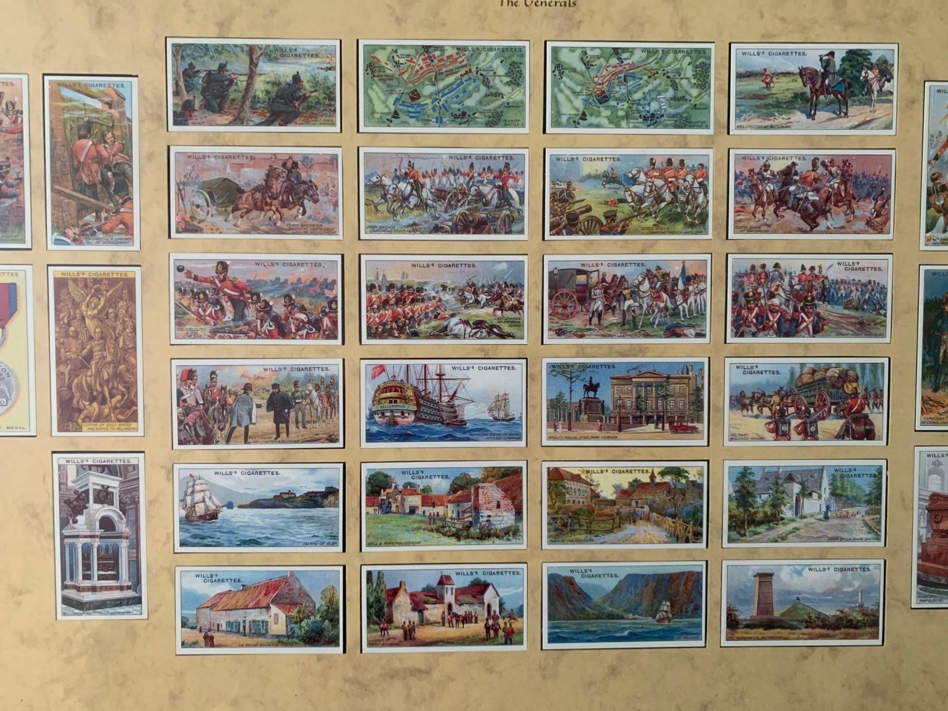 Framed Set Of Wills Cigarette Cards For The Battle Of Waterloo In Timber Frame 70 x 49cm - Bild 3 aus 11