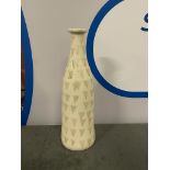 Handmade White Patterned Textured Bottle Ceramic Vase 40cn High ( CP1285)