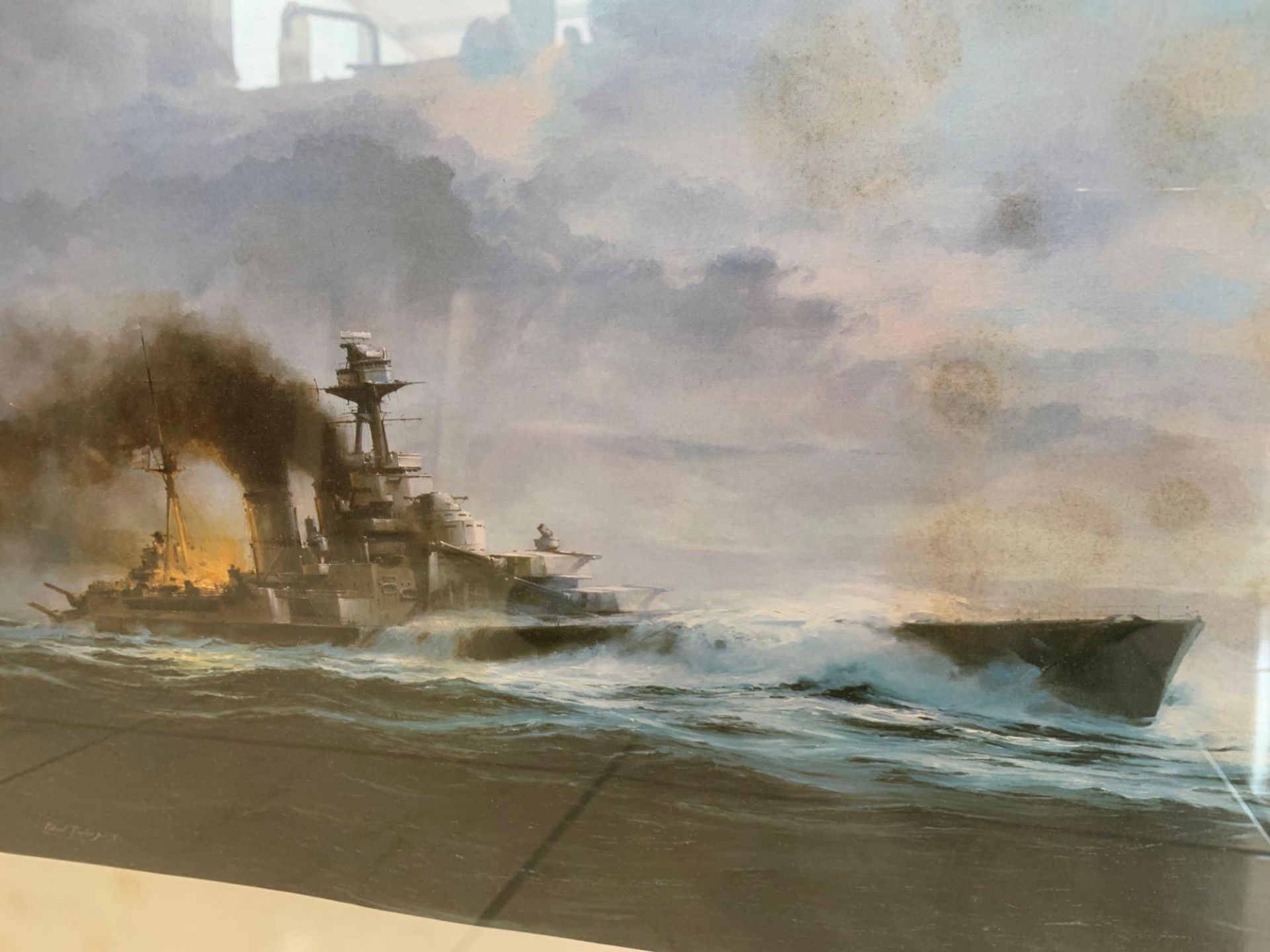 Robert Taylor First Edition Print The Last Moments Of HMS Hood Signed By Lieutenant Ted Briggs RN - Image 3 of 7