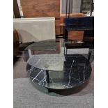 Sassy Coffee Table A Contemporary Coffee Table Created With Nero Italia Marble And A Smoked Grey