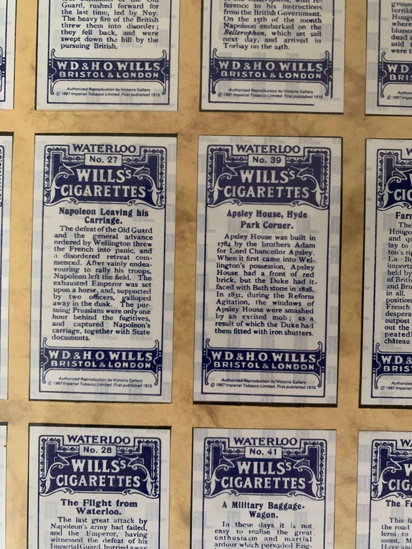 Framed Set Of Wills Cigarette Cards For The Battle Of Waterloo In Timber Frame 70 x 49cm - Bild 9 aus 11
