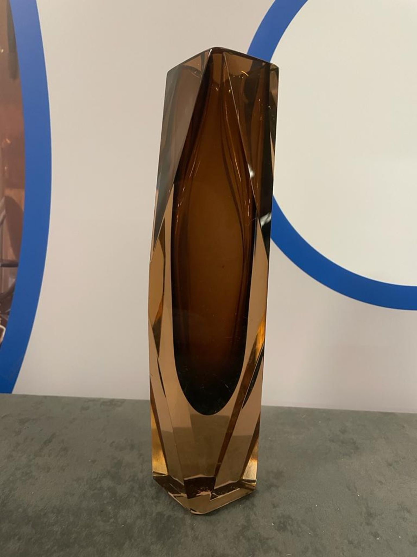 A Textured Brown Glass Vase 31 Cm High ( CP1272)