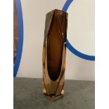 A Textured Brown Glass Vase 31 Cm High ( CP1272)