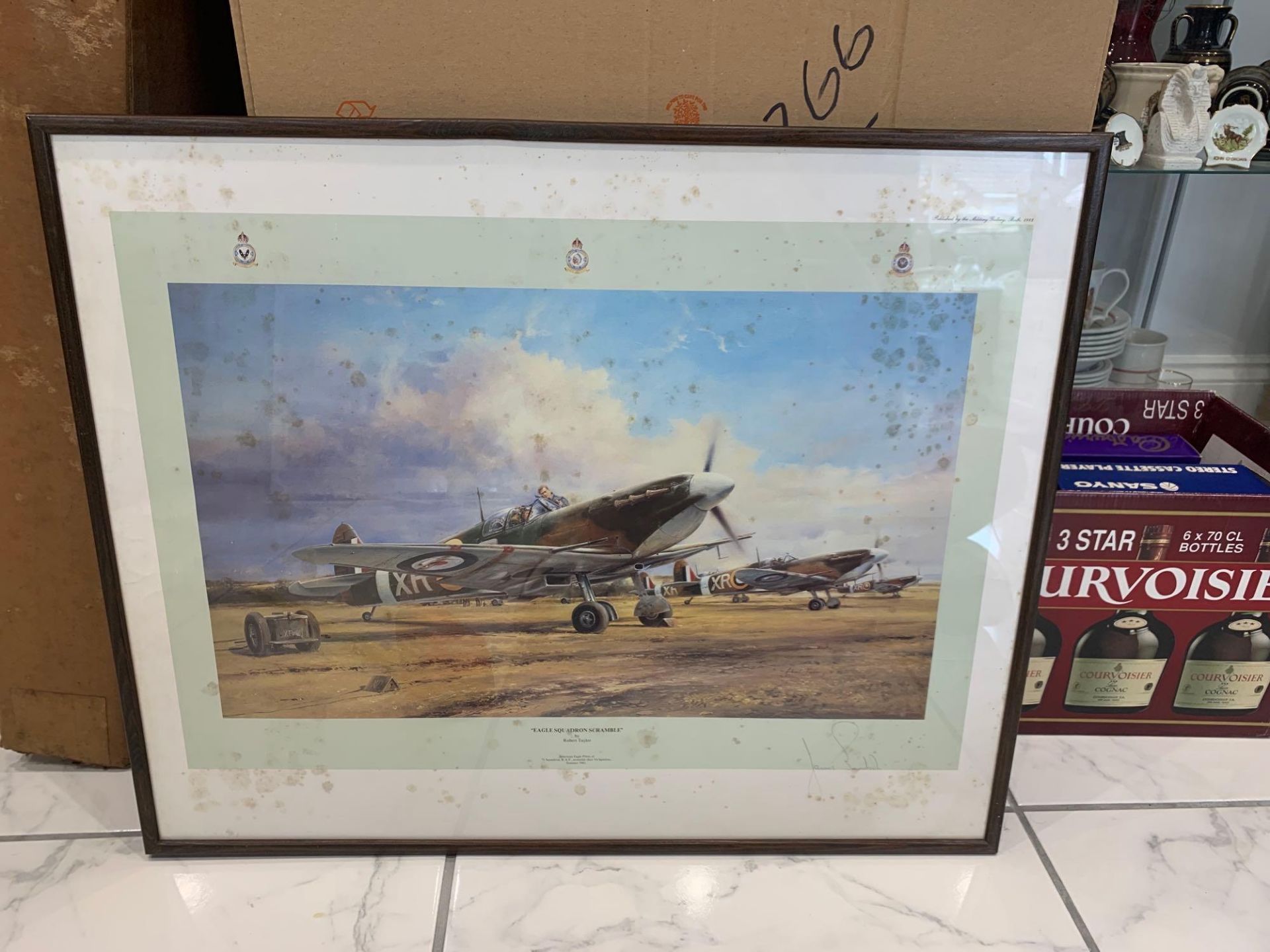 Limited Edition Print By Robert Taylor Titled Eagle Squadron Scramble Signed By Colonel Jim