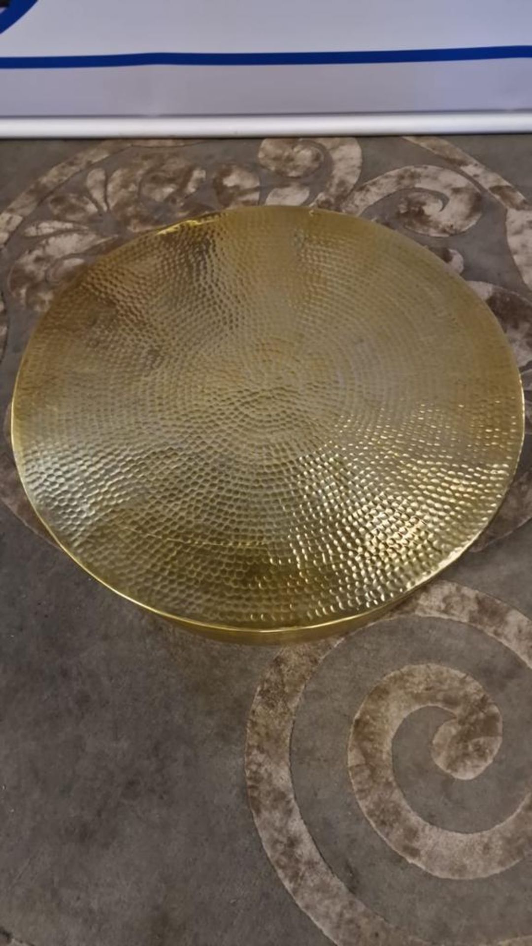 Paloma Gold Hammered Aluminium Coffee Table Ideal As A Centrepiece For Your Relaxation Space, This - Image 3 of 3