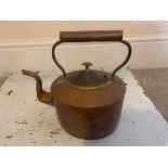 Antique Dovetailed Copper Tea Kettle Pot Gorgeous Large Copper And Brass Tea Kettle, Likely