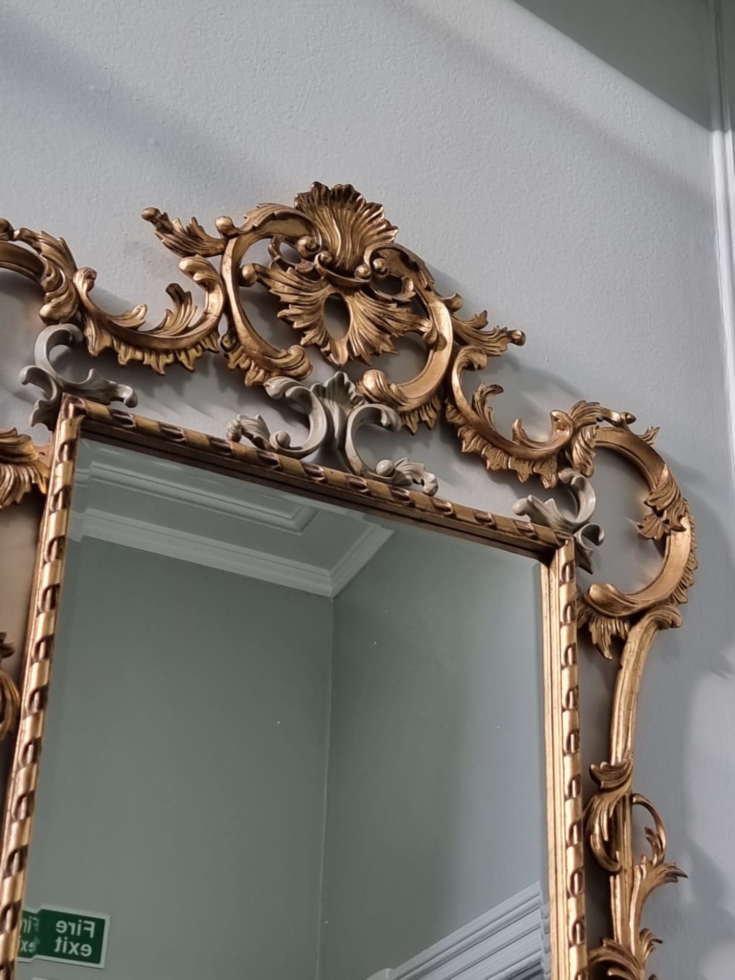 Monumental Louis XV Style Gilt Pier Mirror  Carved And Gilt Overmantle Or Pier Mirror. Original - Image 4 of 5