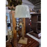 Bronzed Corinthian Style Table Lamp With Shade 75cn