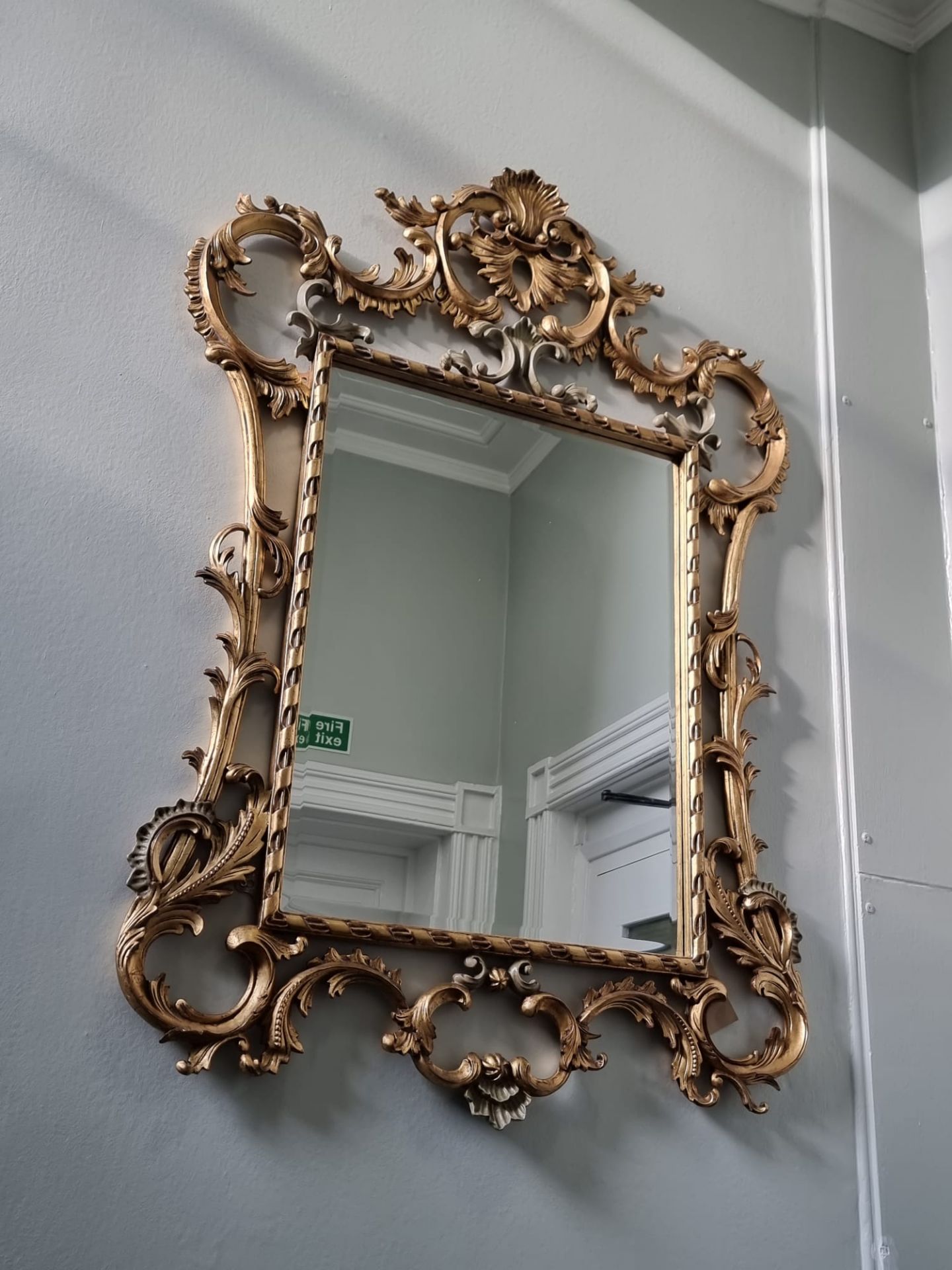 Monumental Louis XV Style Gilt Pier Mirror  Carved And Gilt Overmantle Or Pier Mirror. Original - Image 3 of 5