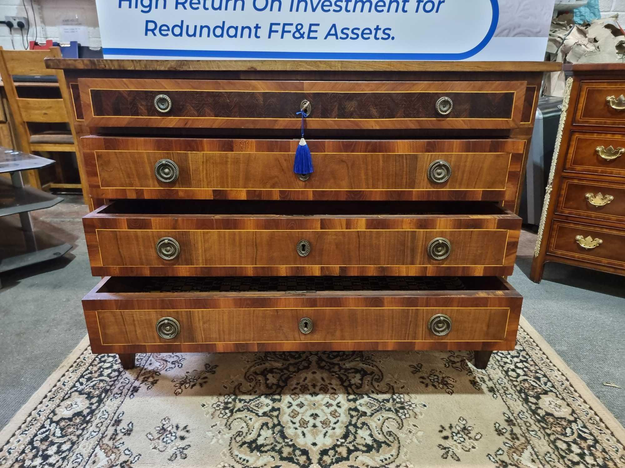 French Louis XV-XVI Transitional Period Commode Chest With Lovely Marquetry Inlay Top The Case In - Image 18 of 19