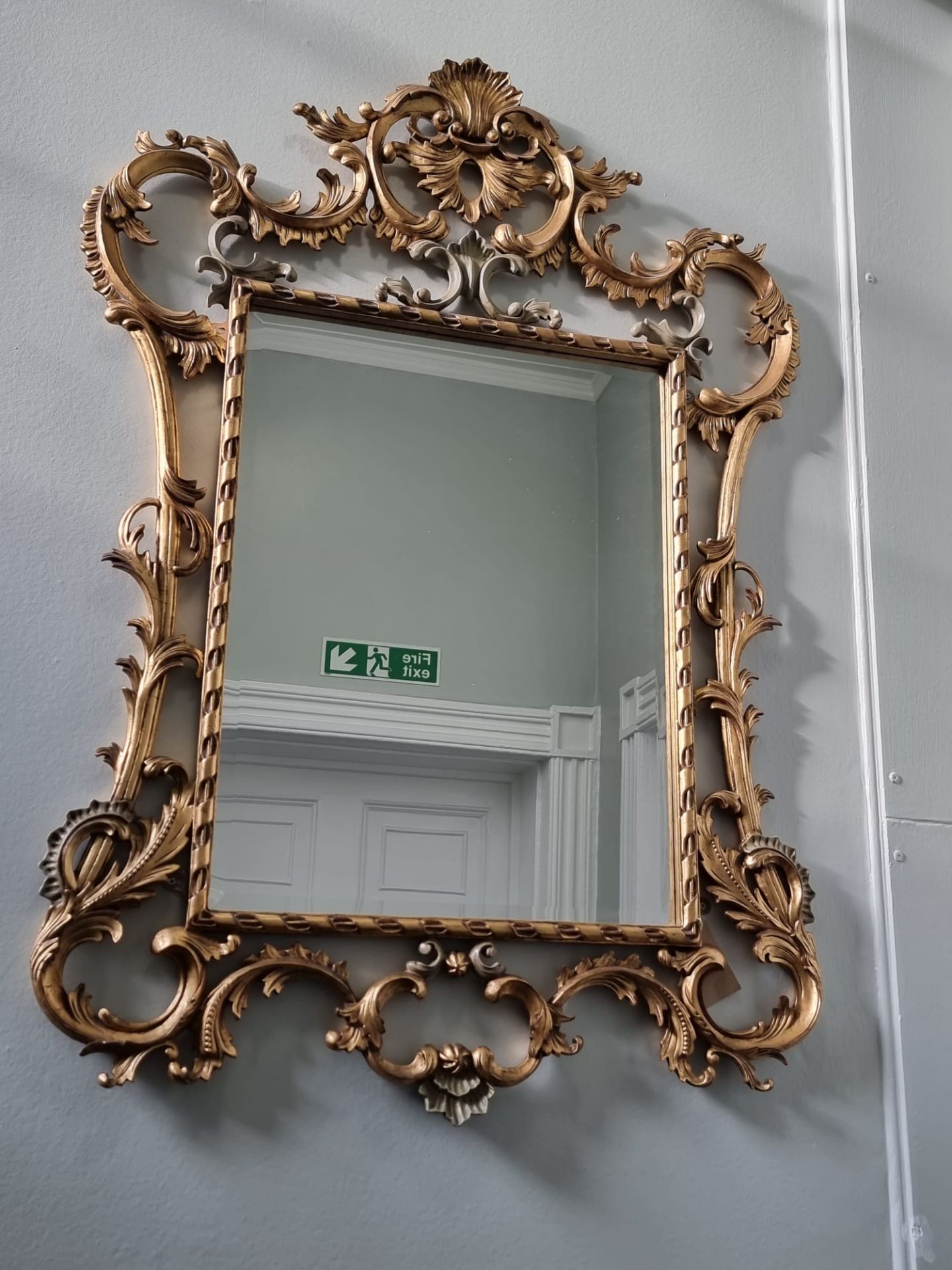 Monumental Louis XV Style Gilt Pier Mirror  Carved And Gilt Overmantle Or Pier Mirror. Original - Image 2 of 5