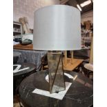 Lexi Mirrored Table Lamp Elongated Triangles Of Glasses Are Fitted Together In A Geometric