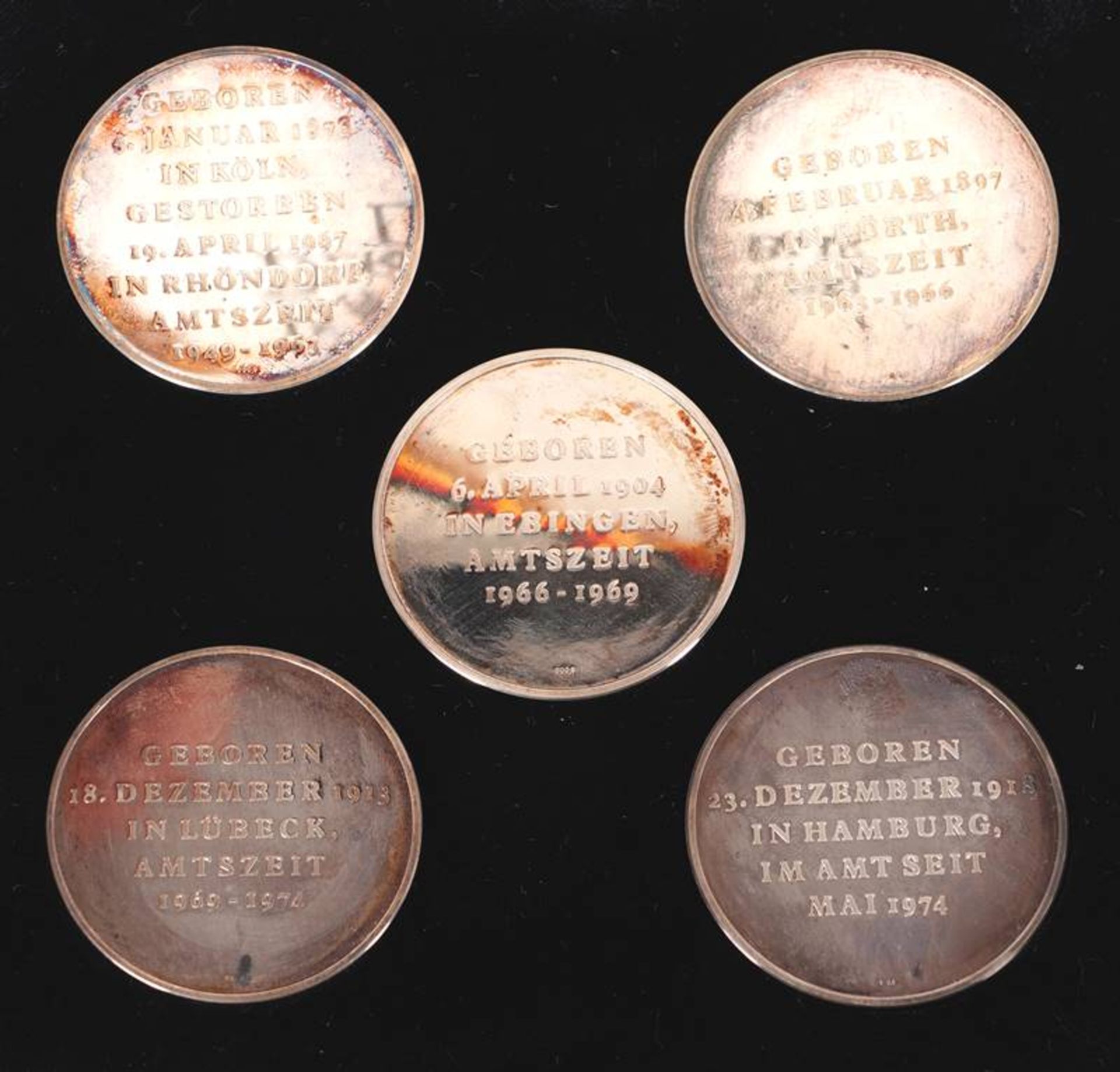 Set Fünf Kanzler-Medaillen - Bild 2 aus 3