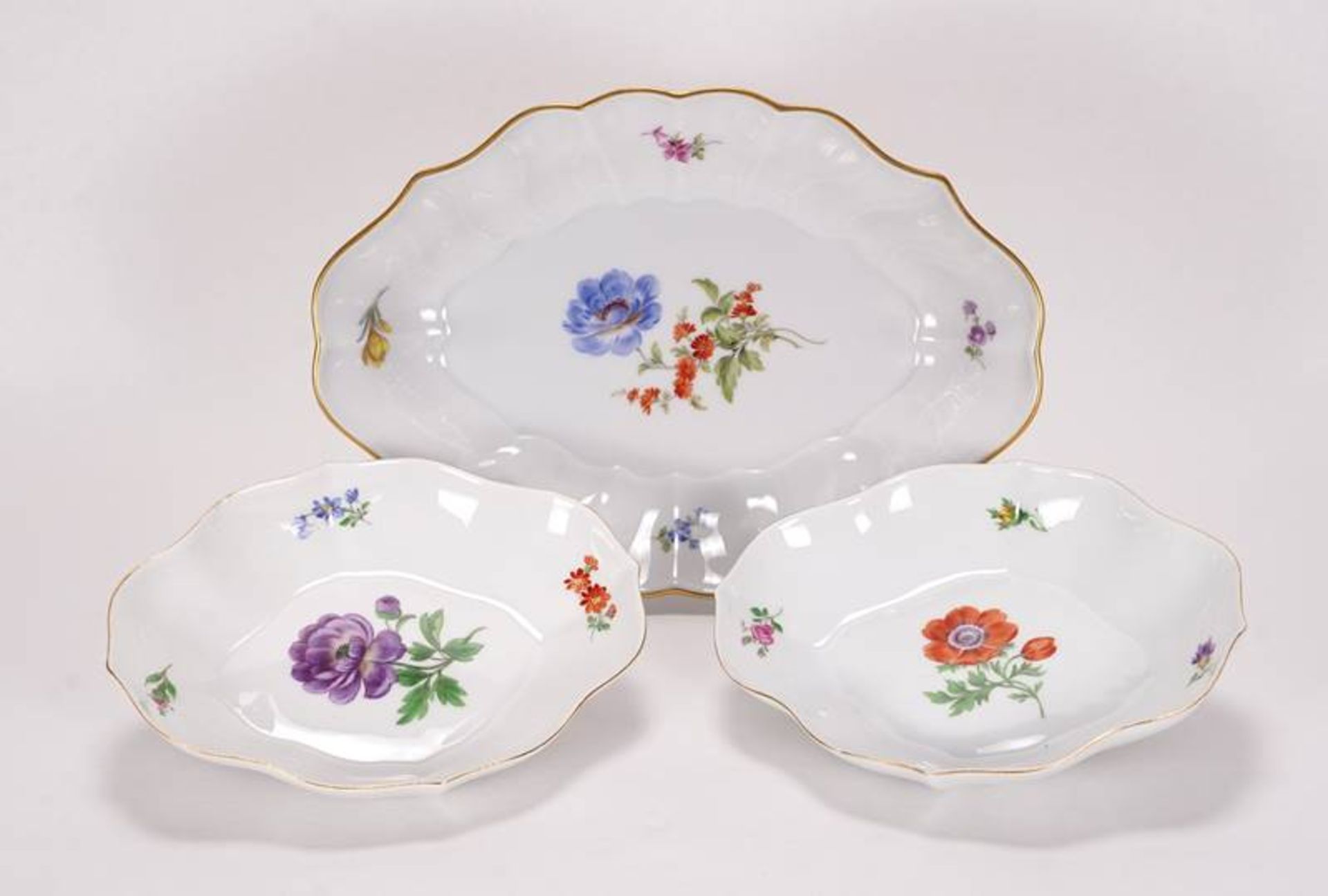 Three bowls Meissen