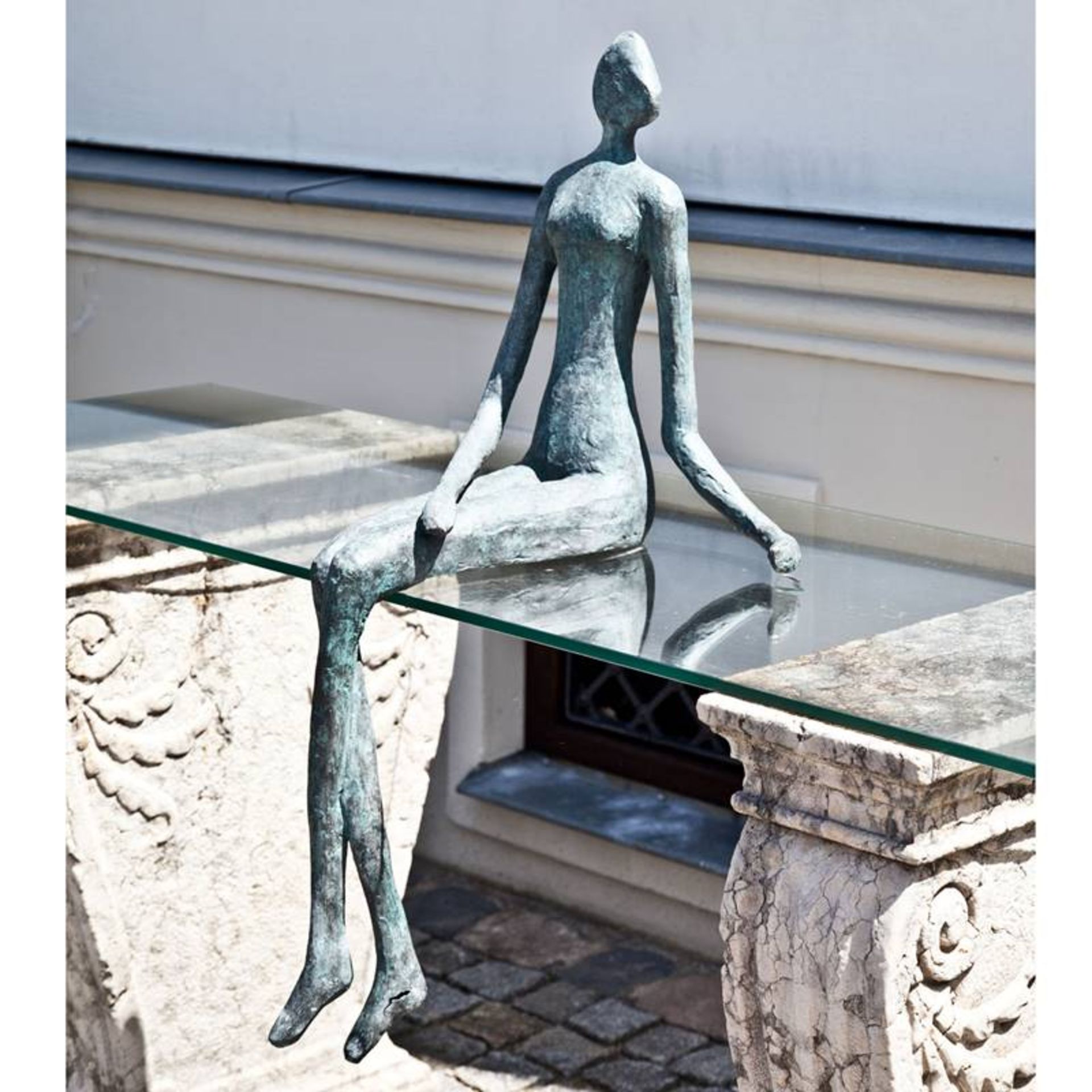 Bronzefiguren Sitzendes Paar - Bild 5 aus 7