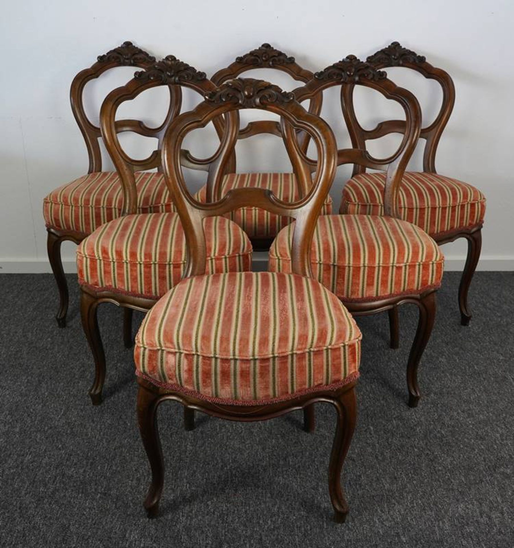 Set of six Biedermeier chairs