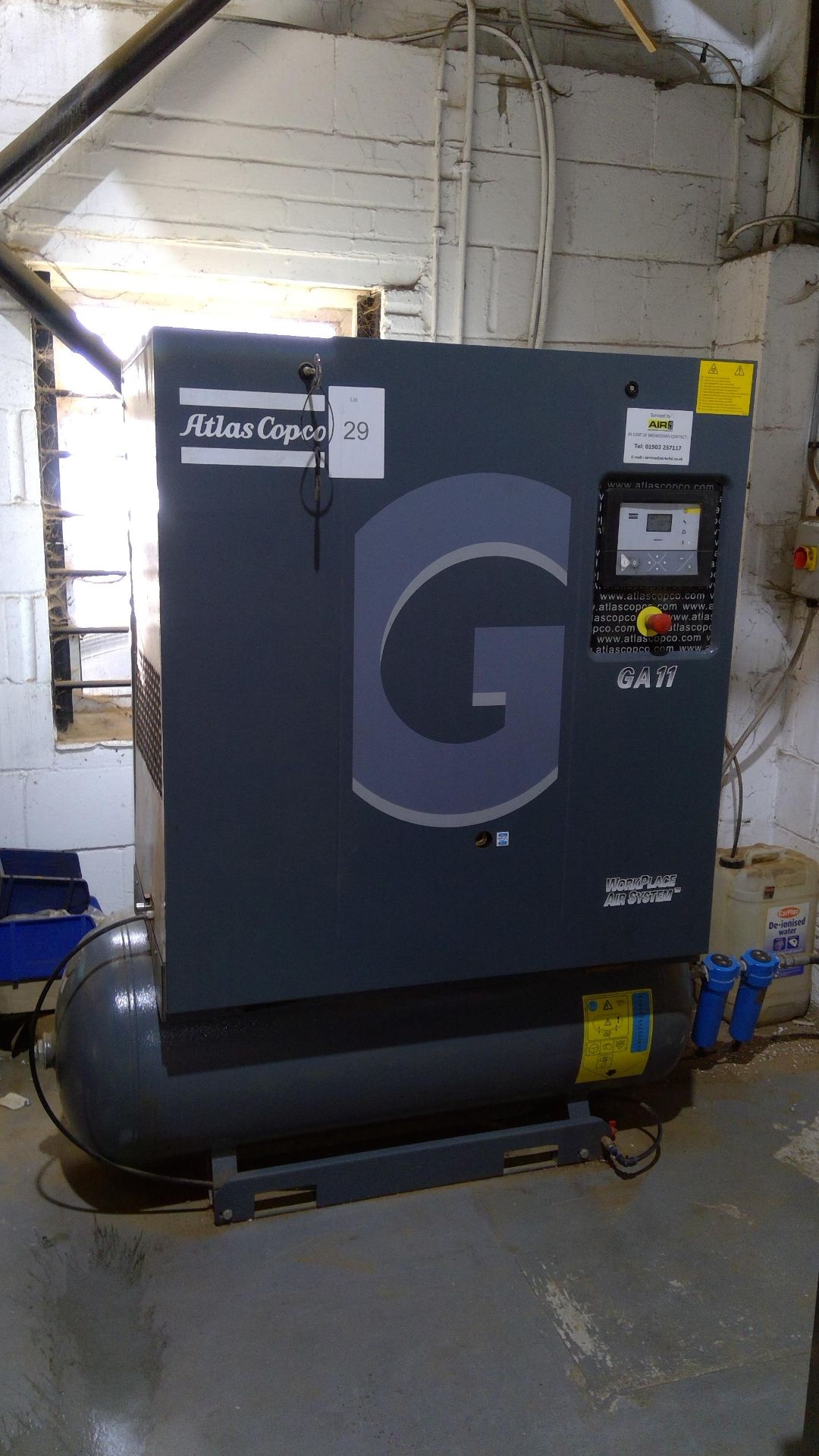 Atlas Copco GA11P (2017) 3-phase compressor with receiver