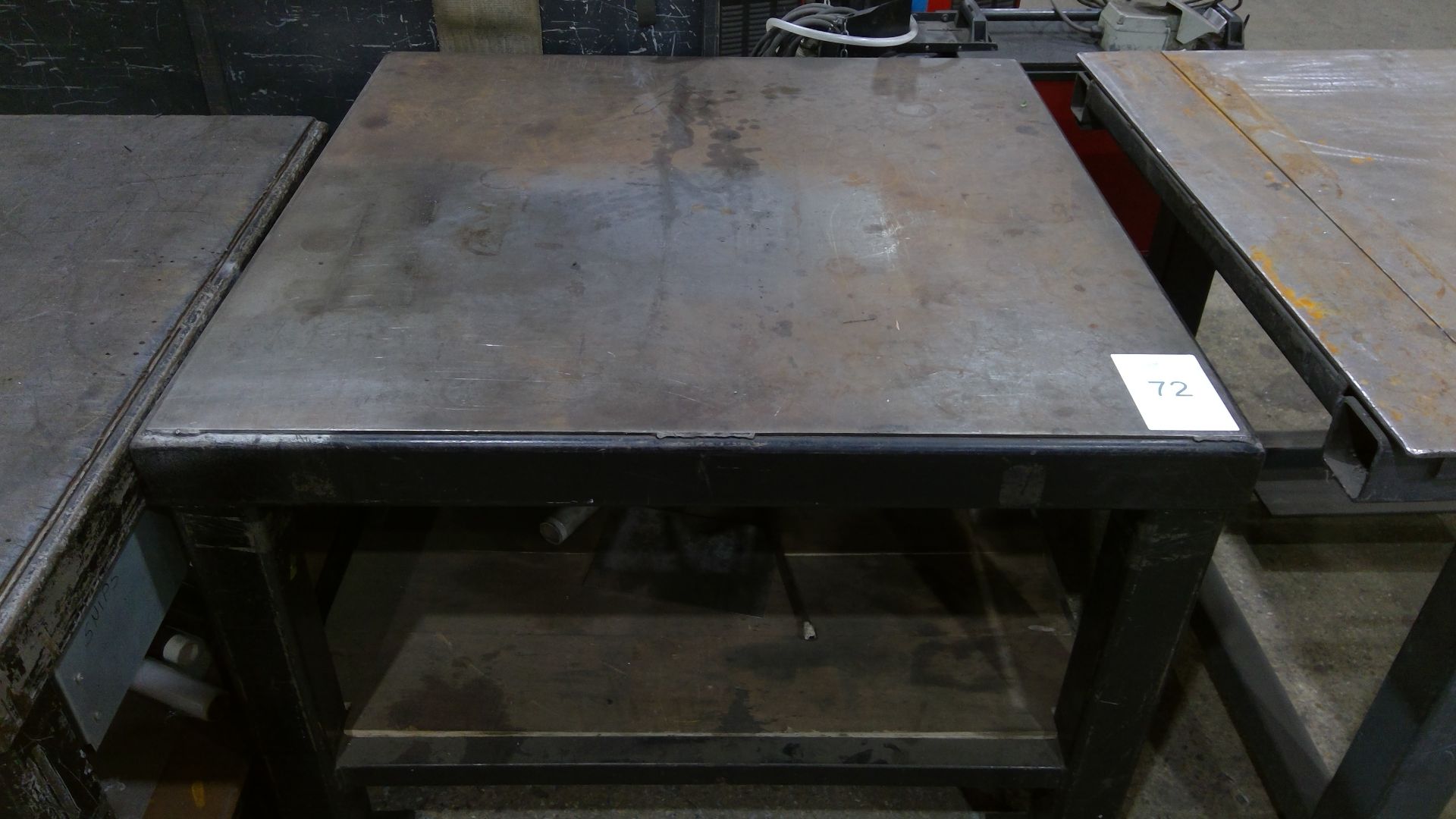 Steel workbench approx 1.25m x 1.25m