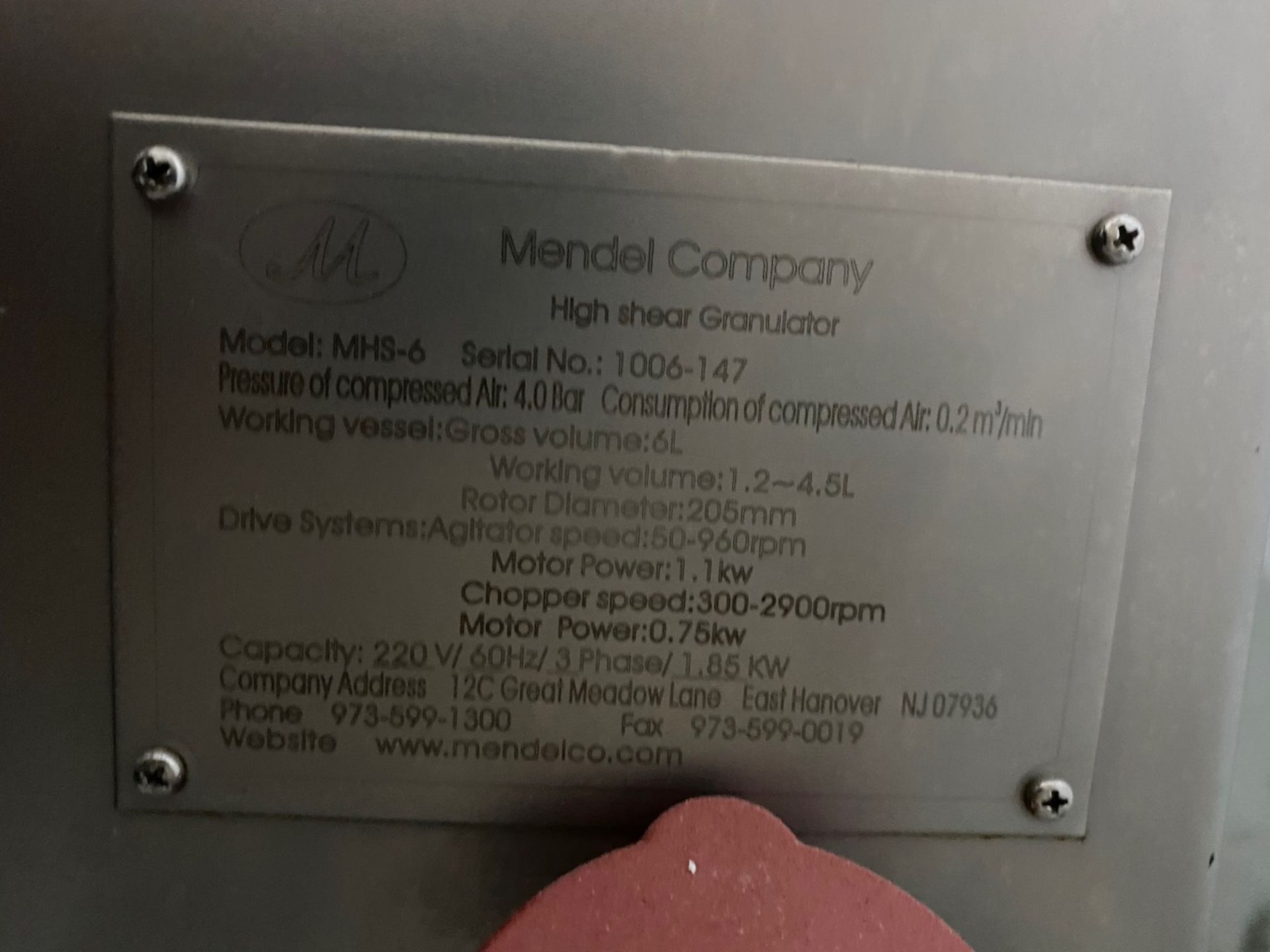 Mendel High Shear Granulator - Image 6 of 7