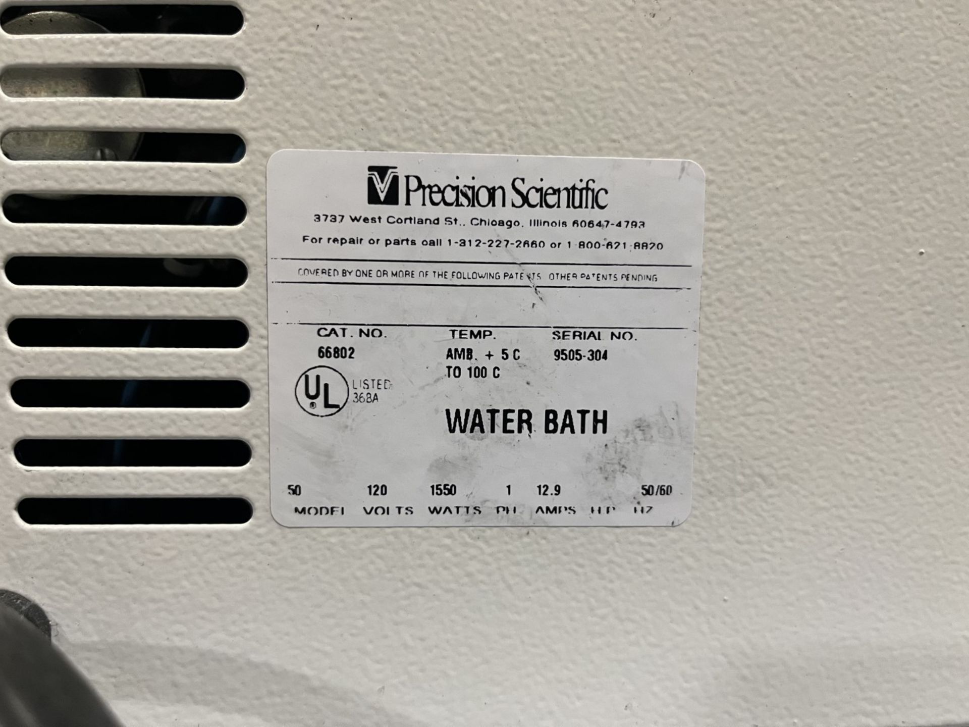 1550 Watt Precision Reciprocal Shaking Water Bath, Model 50 - Image 2 of 5