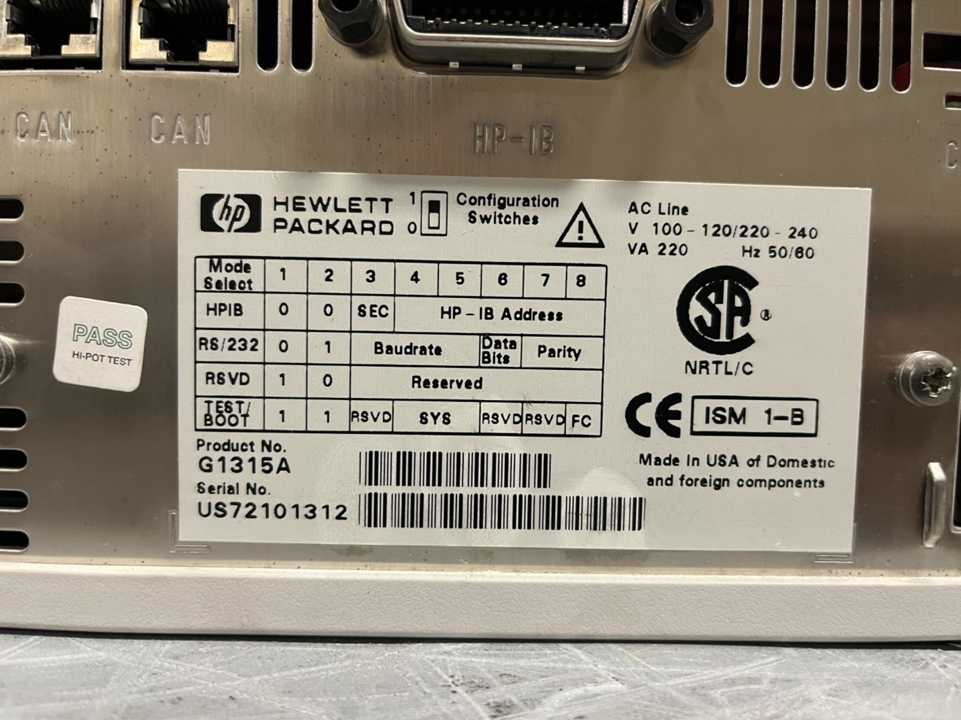 Hewlett Packard 1100 Series Diode Array Detector, Model G1315A - Image 2 of 4