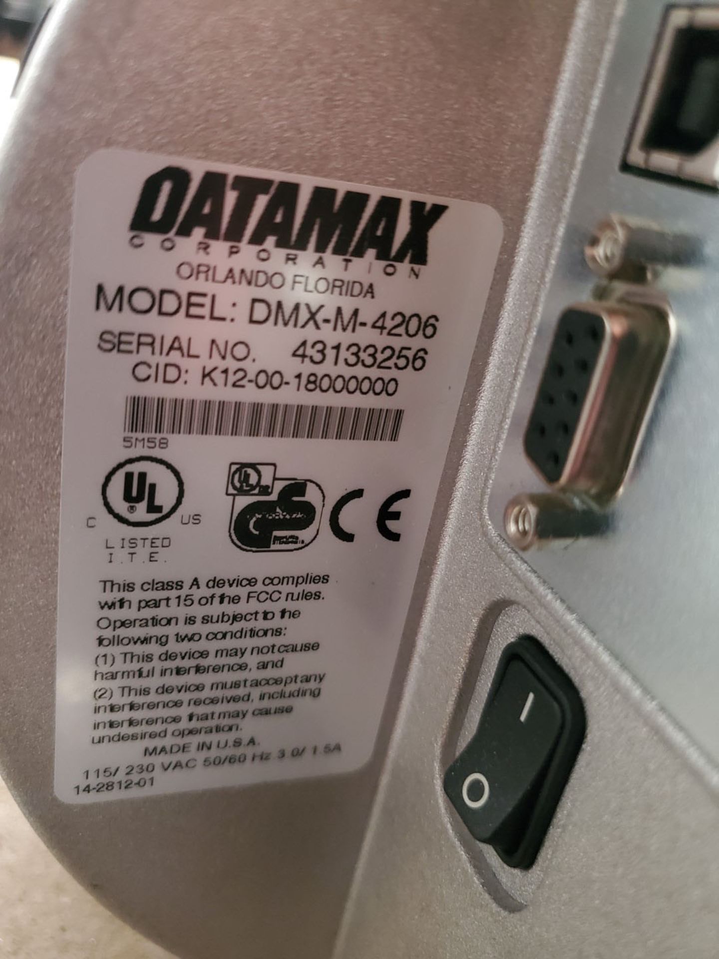 Datamax Label Printer, model DMX-M-4206, 115 volts - Image 4 of 4
