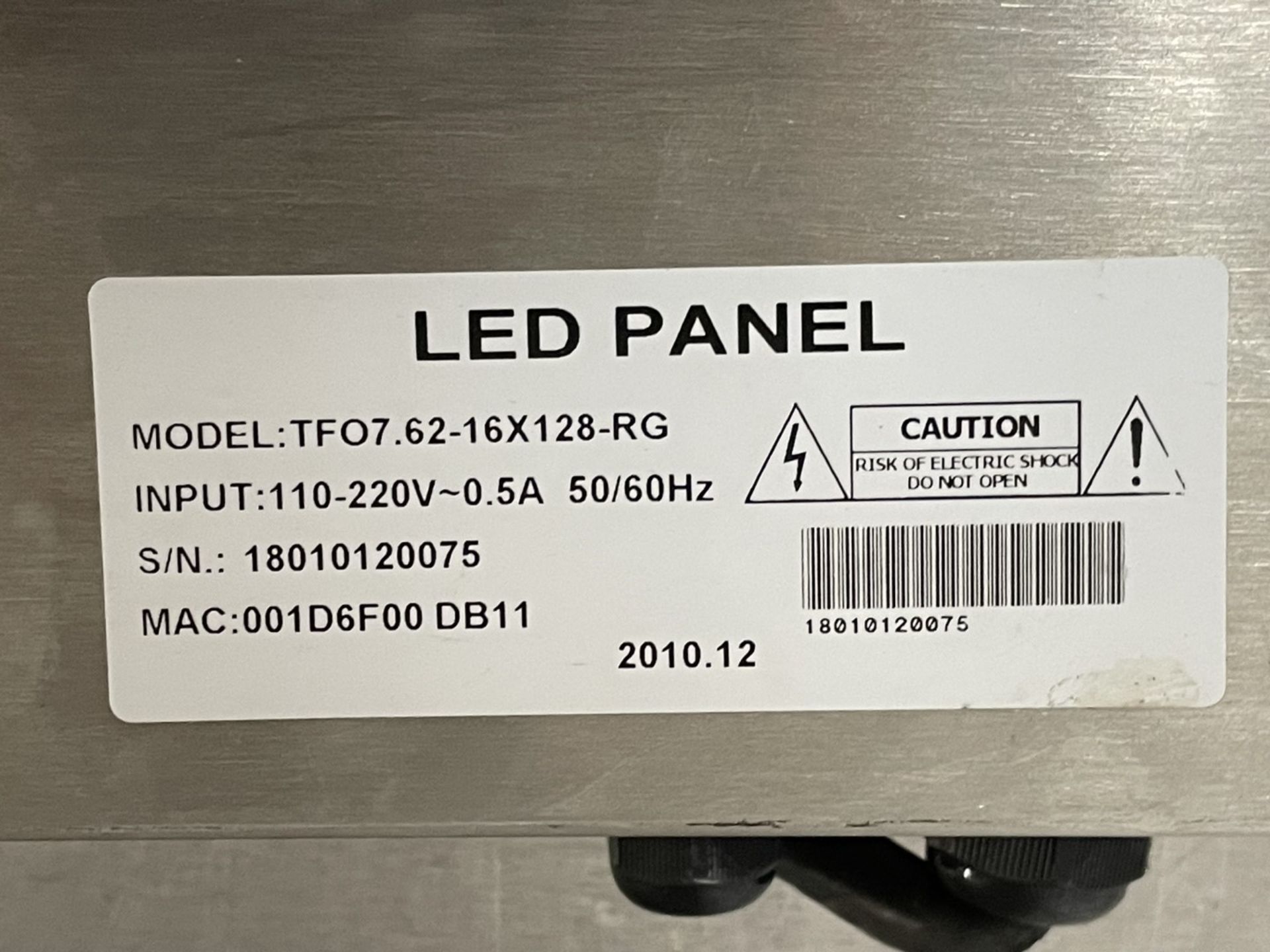 Shoplogix LED Panel, Model TFO7.62-16X128-RG - Image 2 of 4