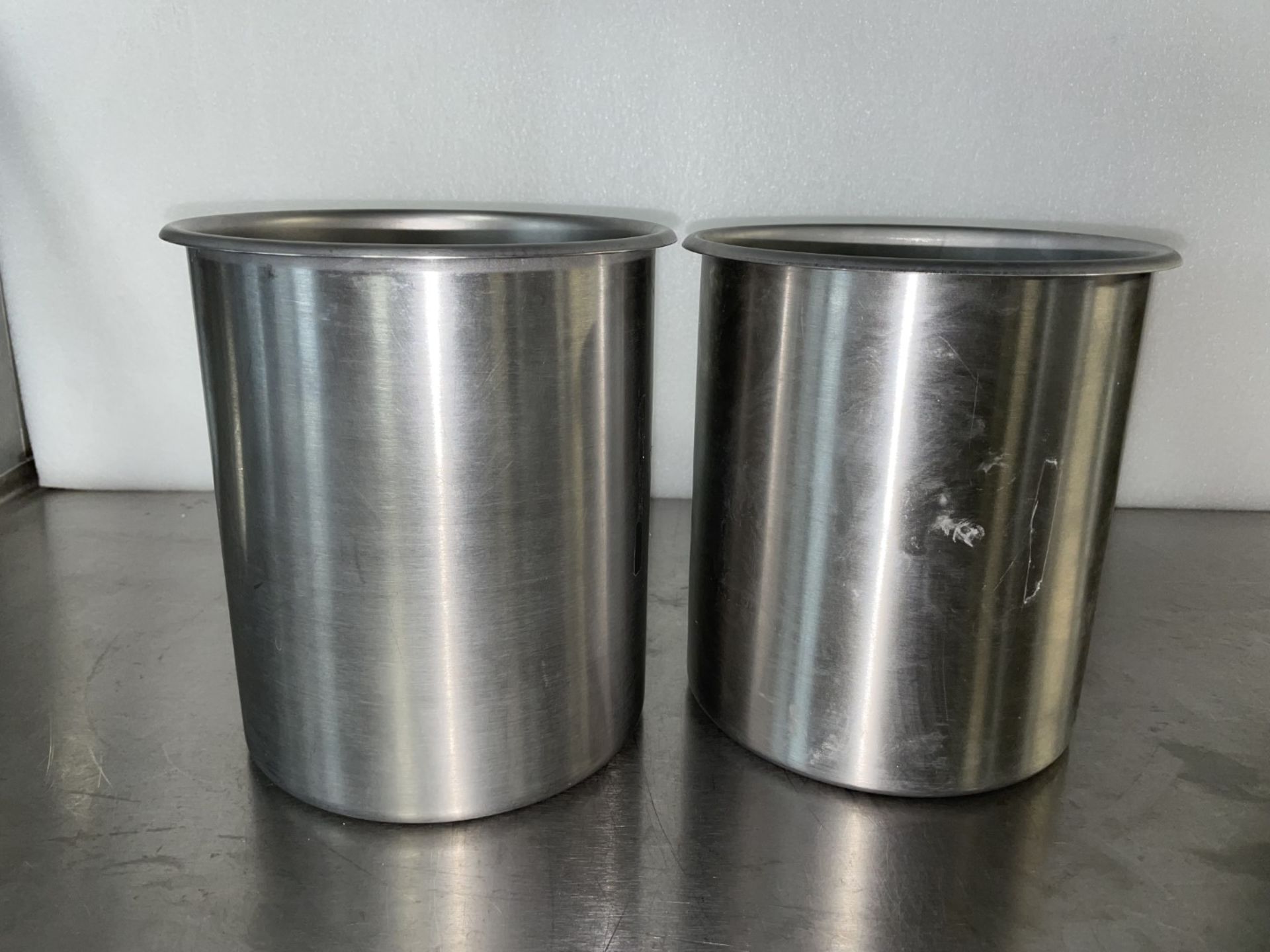 Lot of (2) 6 qt/5.68 L Polar Ware Stainless Steel Beakers