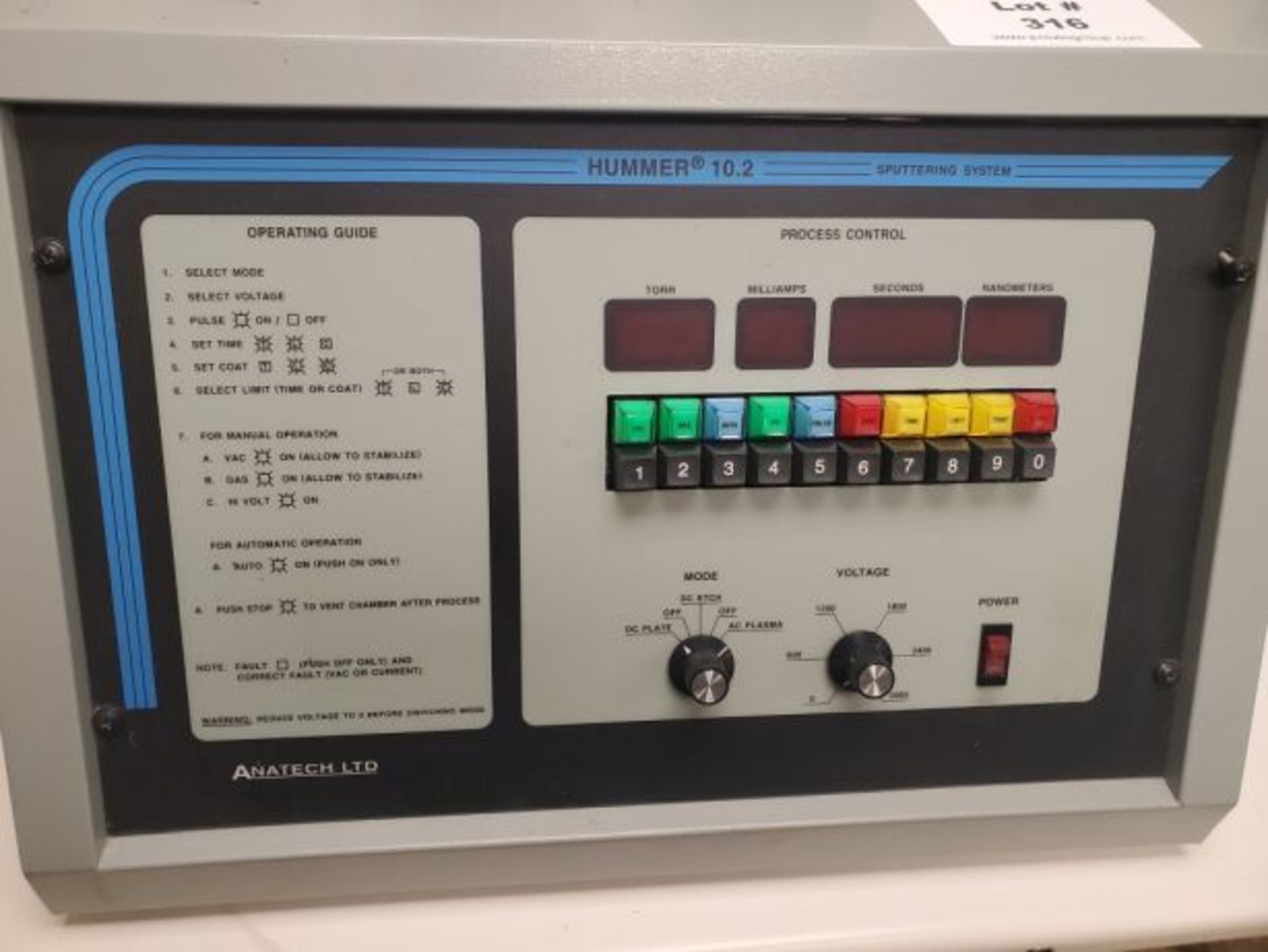 Anatech LTD Hummer 10.2 Sputtering System, DC Plate, DC Etch, AC Plasma with Edwards Model 1.5 - Image 4 of 5