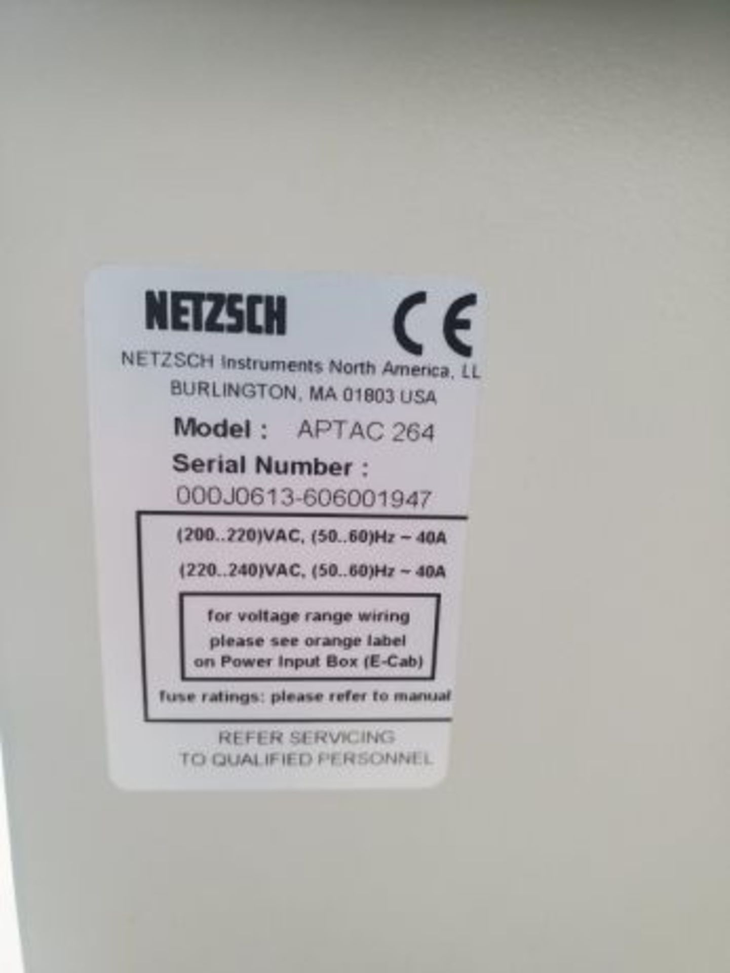 Netzsch Model APTAC-264 Automatic Pressure Tracking Adiabatic Calorimeter With Control, Heater, - Image 4 of 17