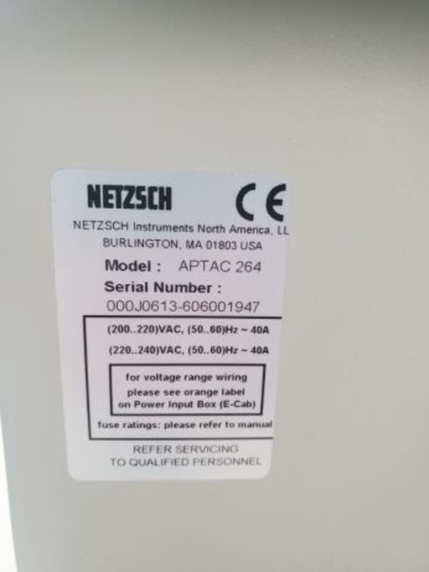 Netzsch Model APTAC-264 Automatic Pressure Tracking Adiabatic Calorimeter With Control, Heater, - Image 5 of 17