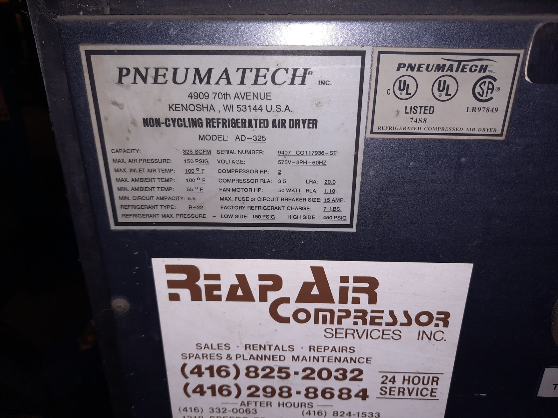 Pneumatech Compressed Air Dryer - Image 2 of 2