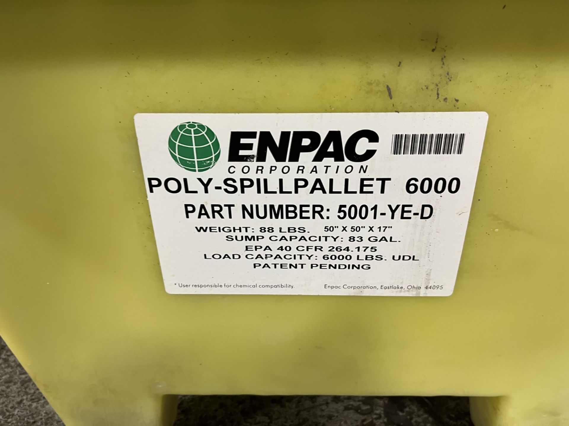 Poly-Spill pallet, Part # 50001-YE-D - Image 2 of 6