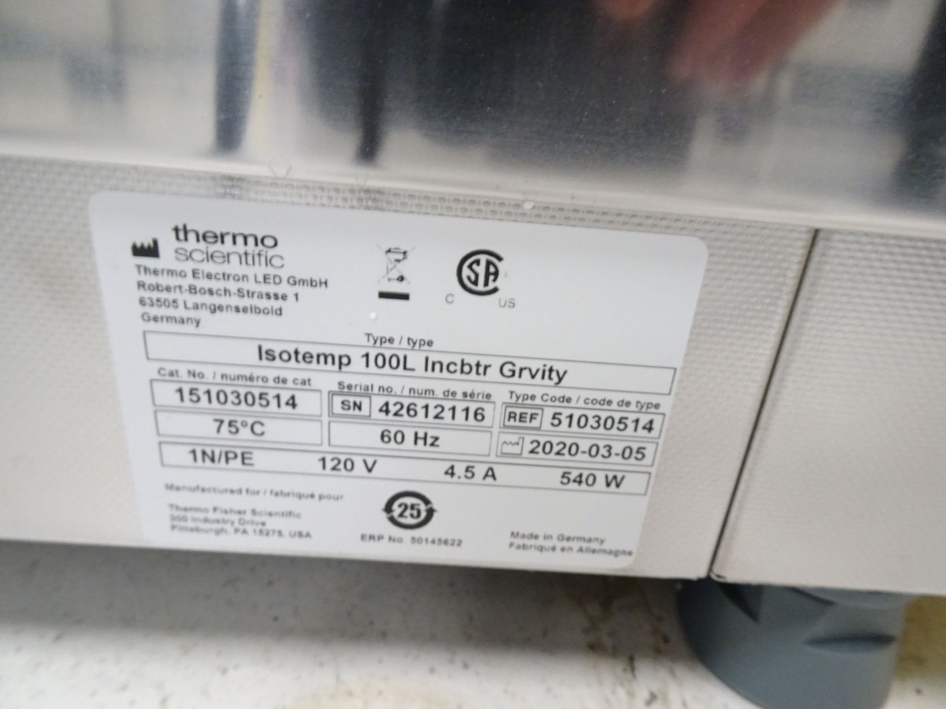 Fisherbrand isotemp Incubator gravity - Image 3 of 3