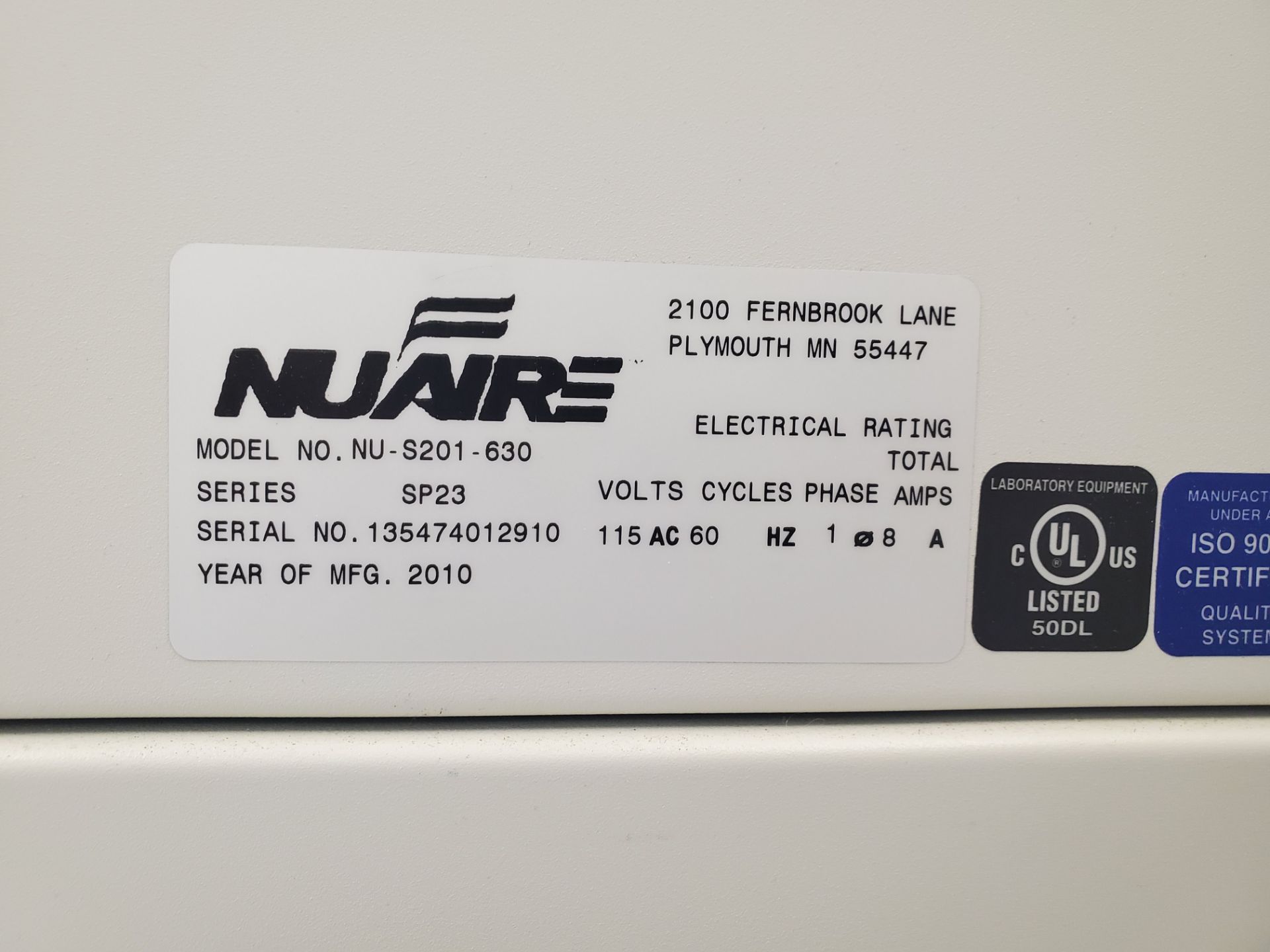 2010 Nuaire SP23 Series Model S201-630 72"x 30" Laminar Flow Workbench - Image 2 of 3