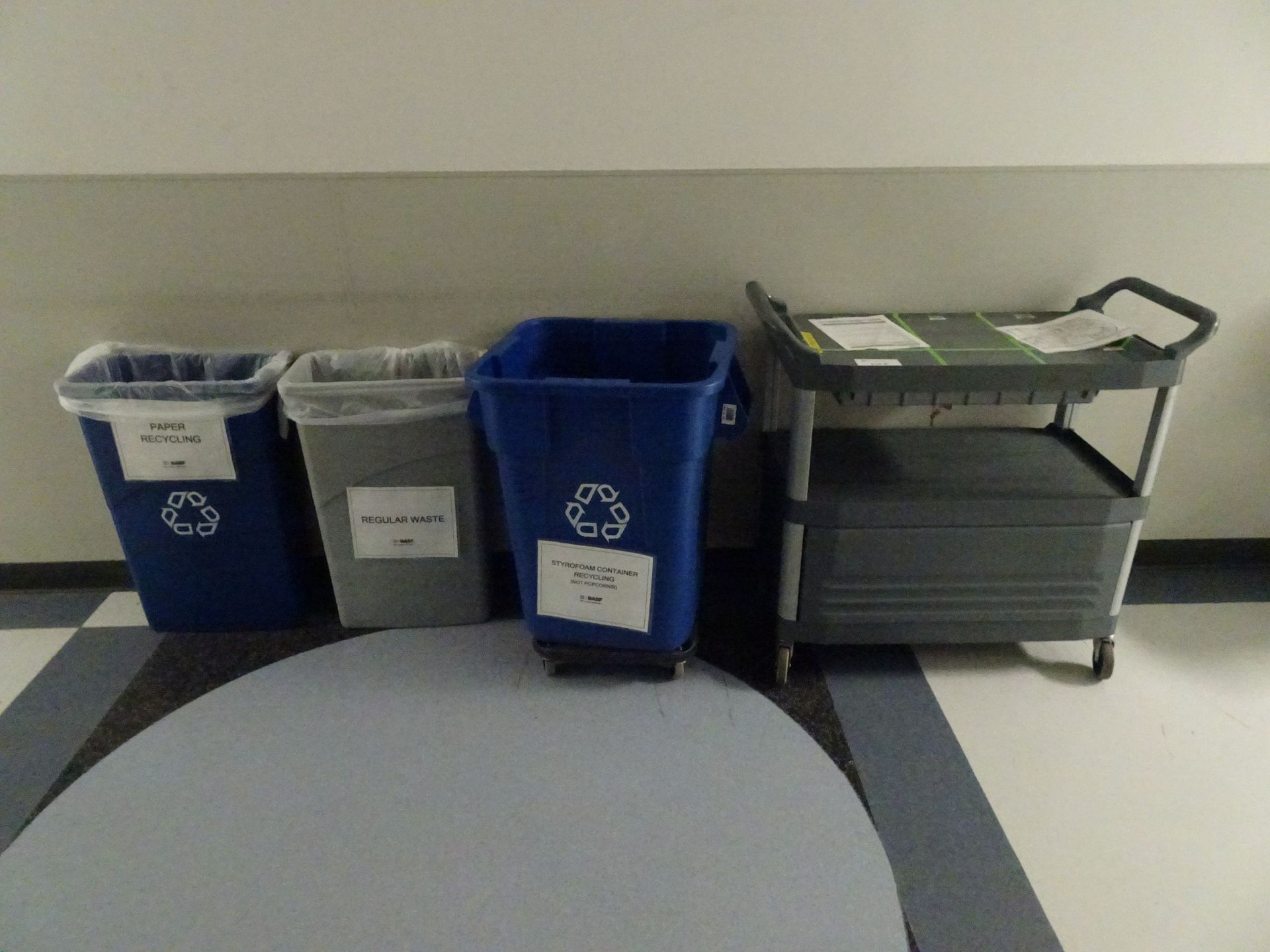 Rubbermaid 3-Tier Cart With Enclosed Bottom, (3) Trash Cans (Asset I.D. # ) - Image 3 of 3