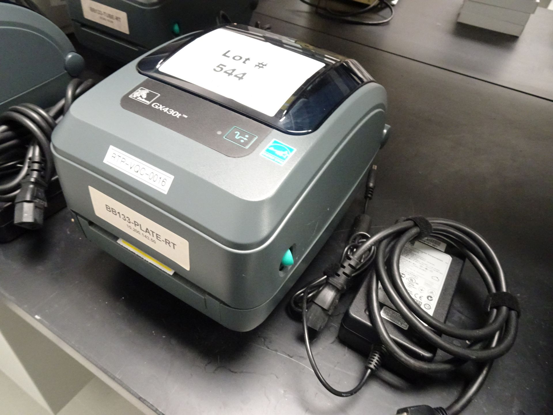 Zebra Model GX430t Thermal Label Printer sn 32J133700983 (Asset I.D. # )