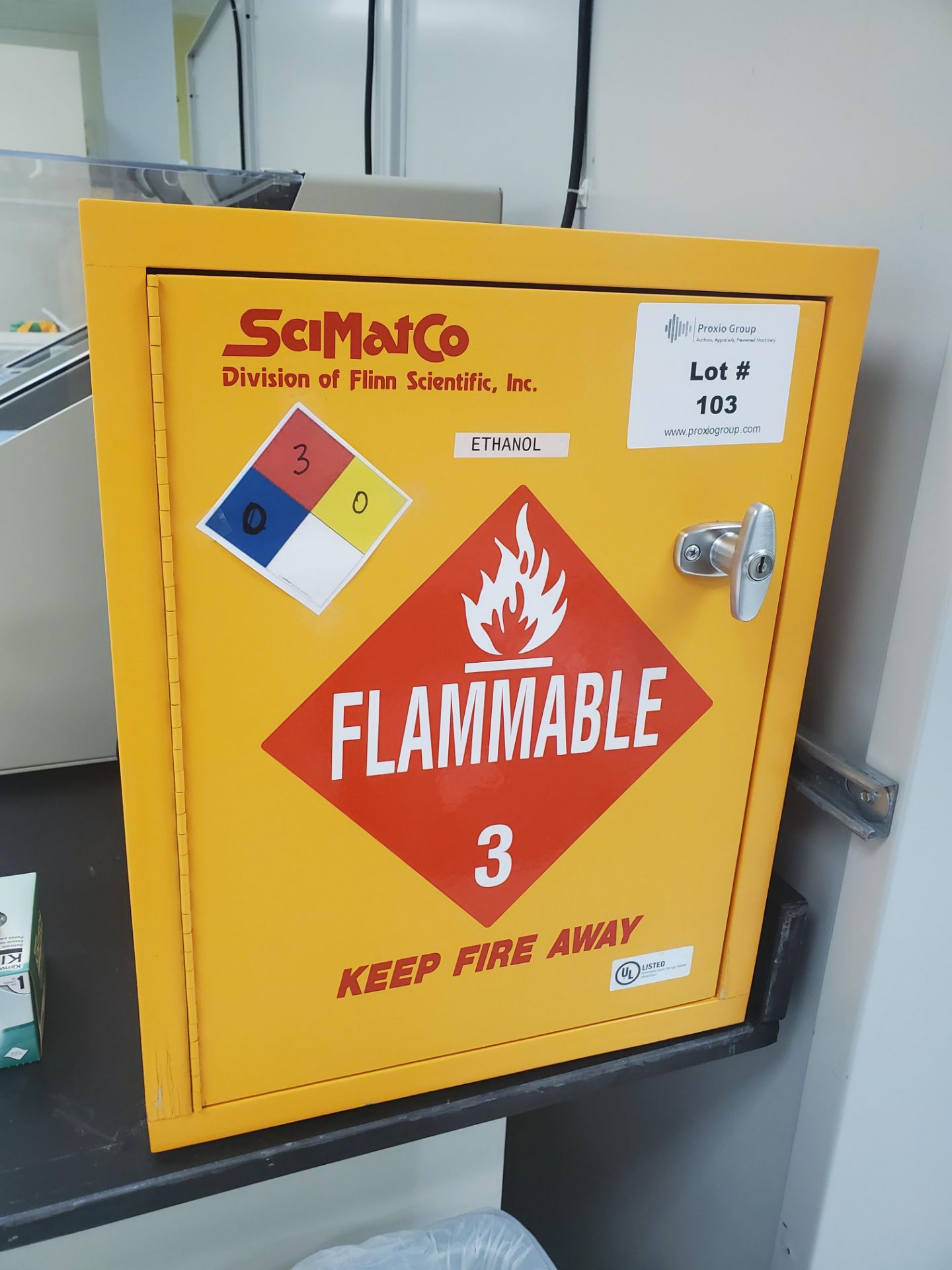 Flinn Scientific SciMatCo Single Door Benchtop Flammable Storage Cabinet (Asset I.D. # ) - Image 3 of 3