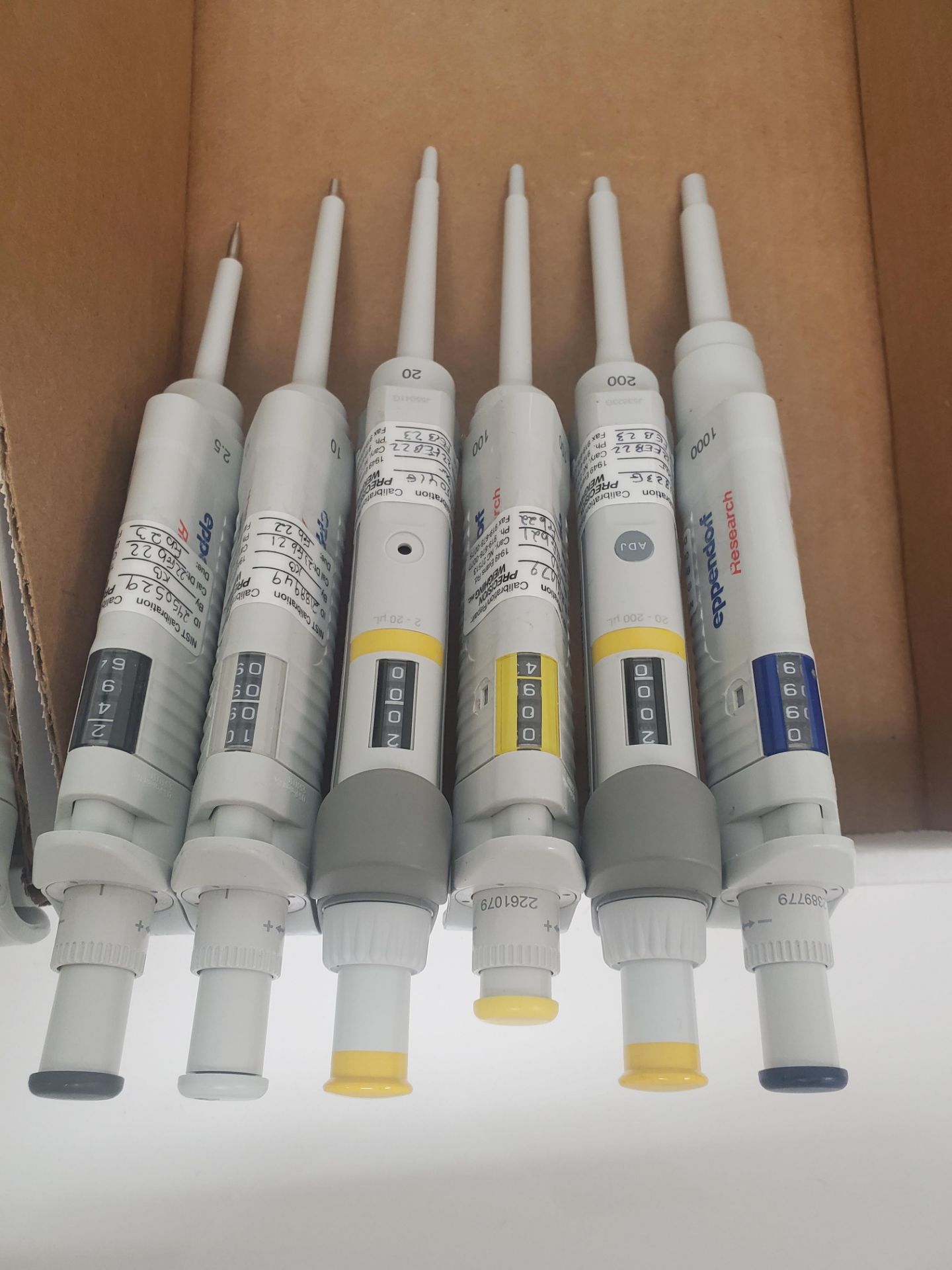 (6) Eppendorf Dial Pipets