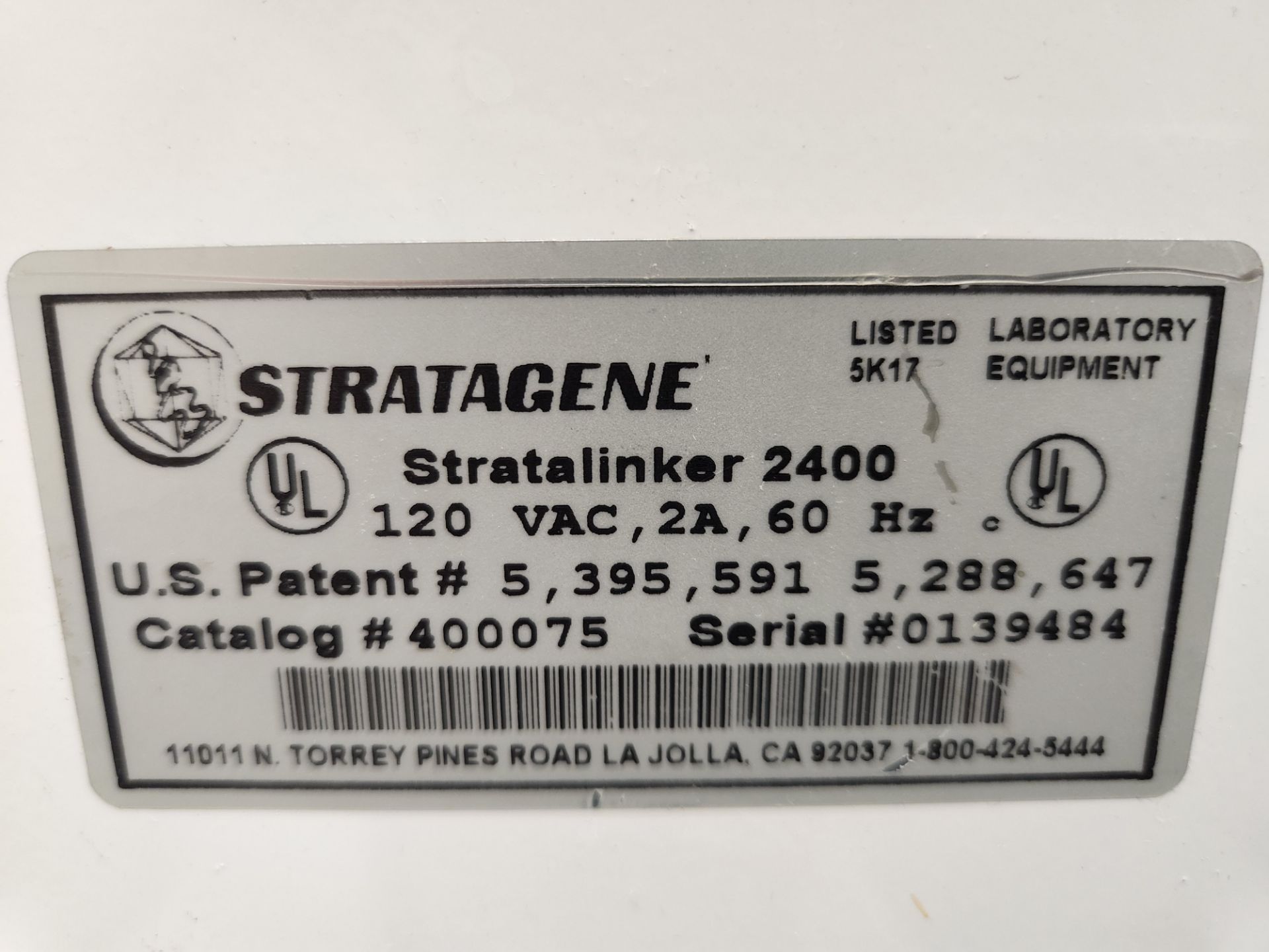 Stratagene Uv Stratalinker 2400 Uv Cross Linker Sn 139484 (Asset I.D. # ) - Image 3 of 4