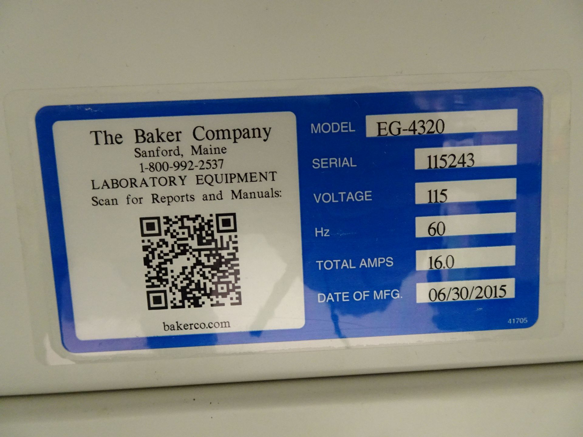 2015 The Baker Company Laboratory Equipment EdgeGARD HF Model EG-4320 Horizontal Flow Laminar Flow - Image 5 of 6