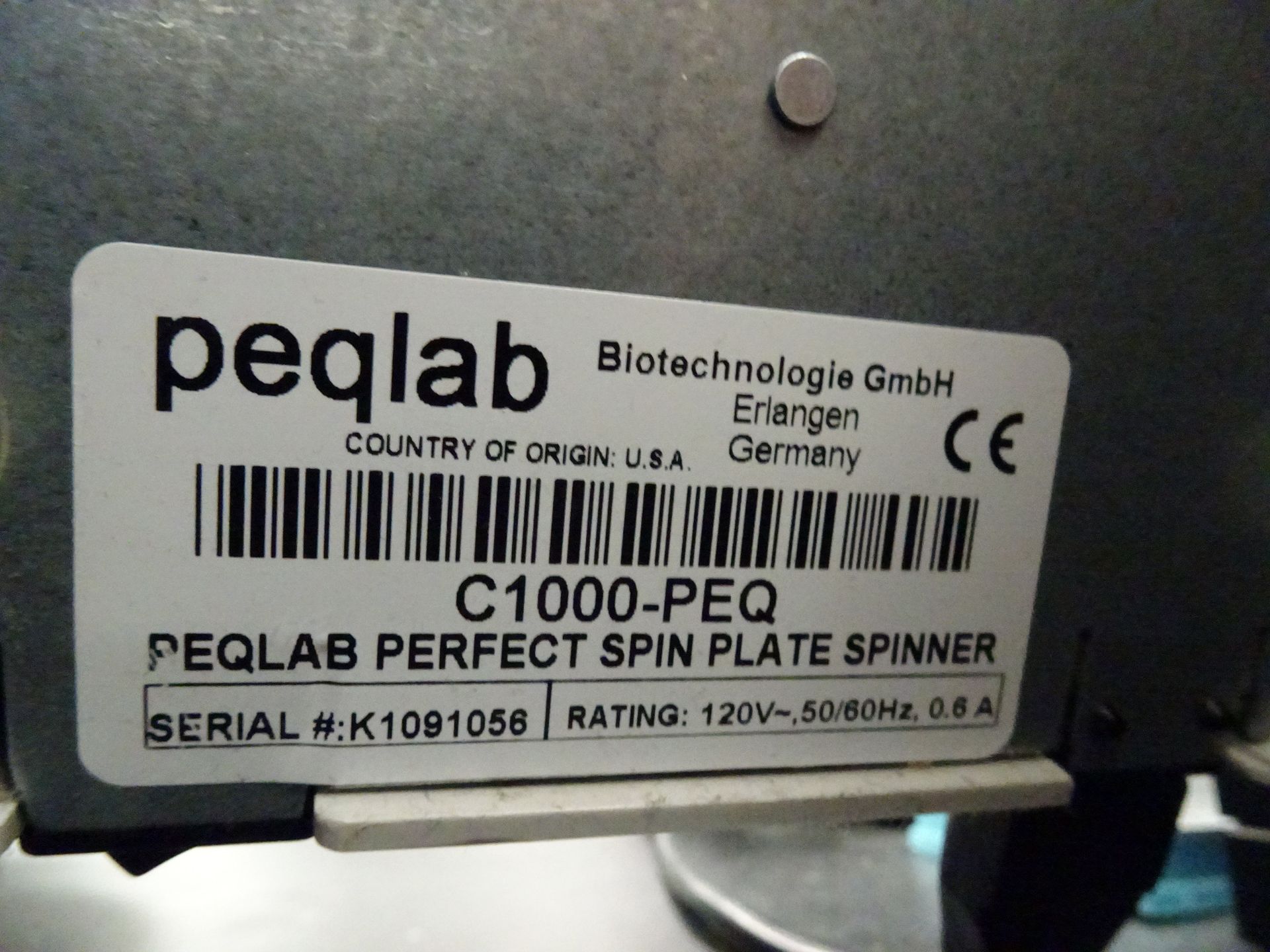 Peqlab Perfect Spin Plate Spinner Model C1000-PEQ 120v, 50/60Hz sn K1091056 (Asset I.D. # ) - Image 4 of 5