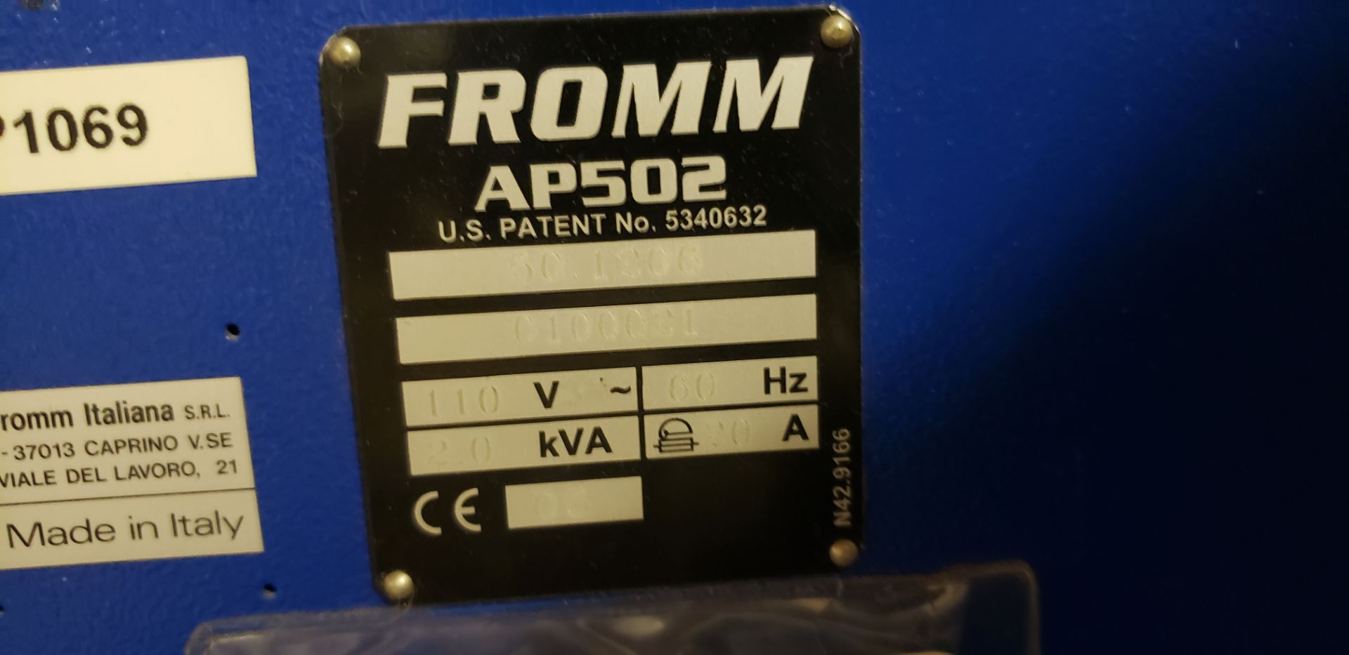 Fromm Packaging Model #AP502 Plastic Bubble Pouch Machine - Image 3 of 3