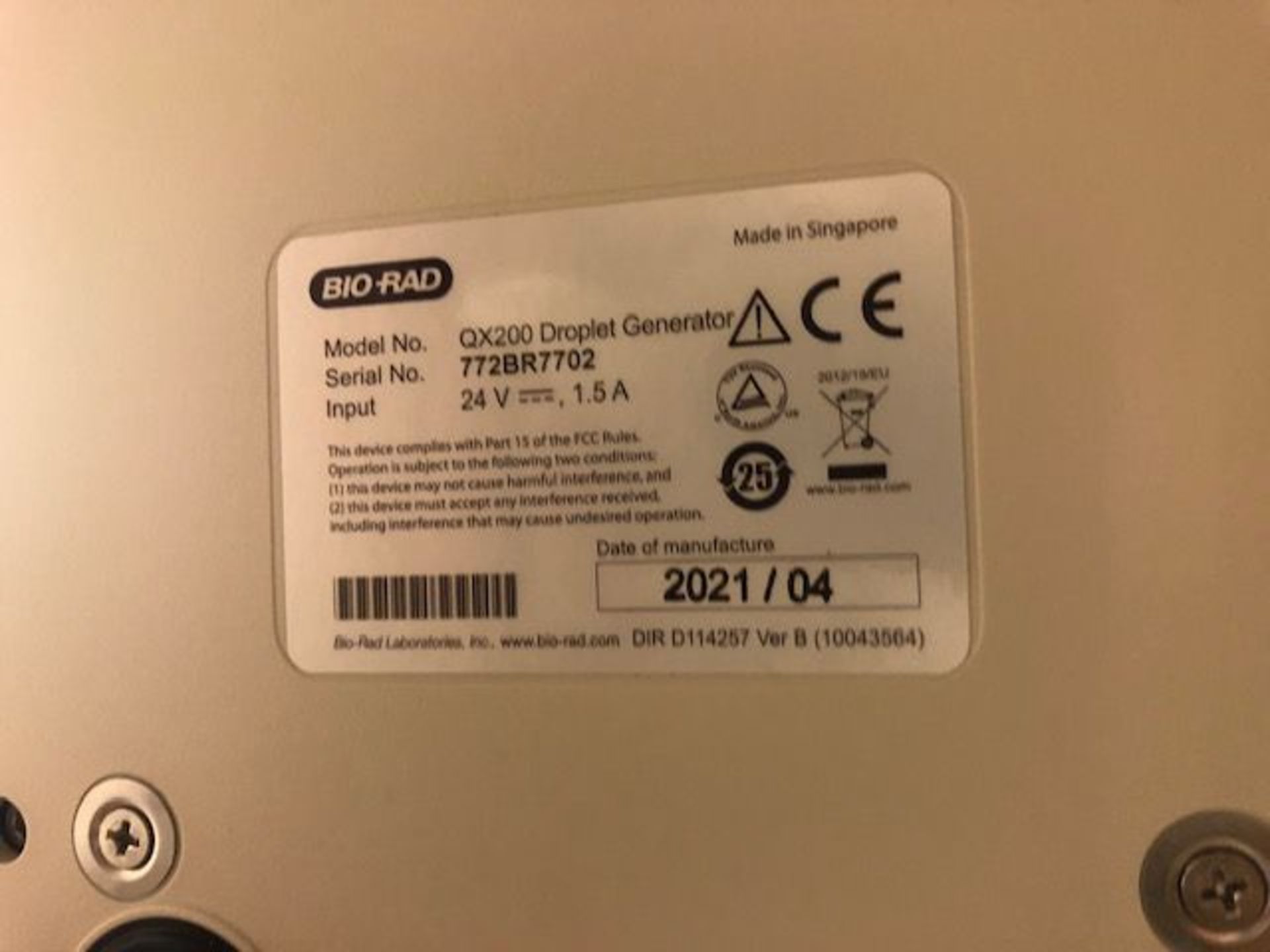 Bio Rad GX 200 Droplet Reader and Droplet Generator - Digital PCR System - Image 5 of 6