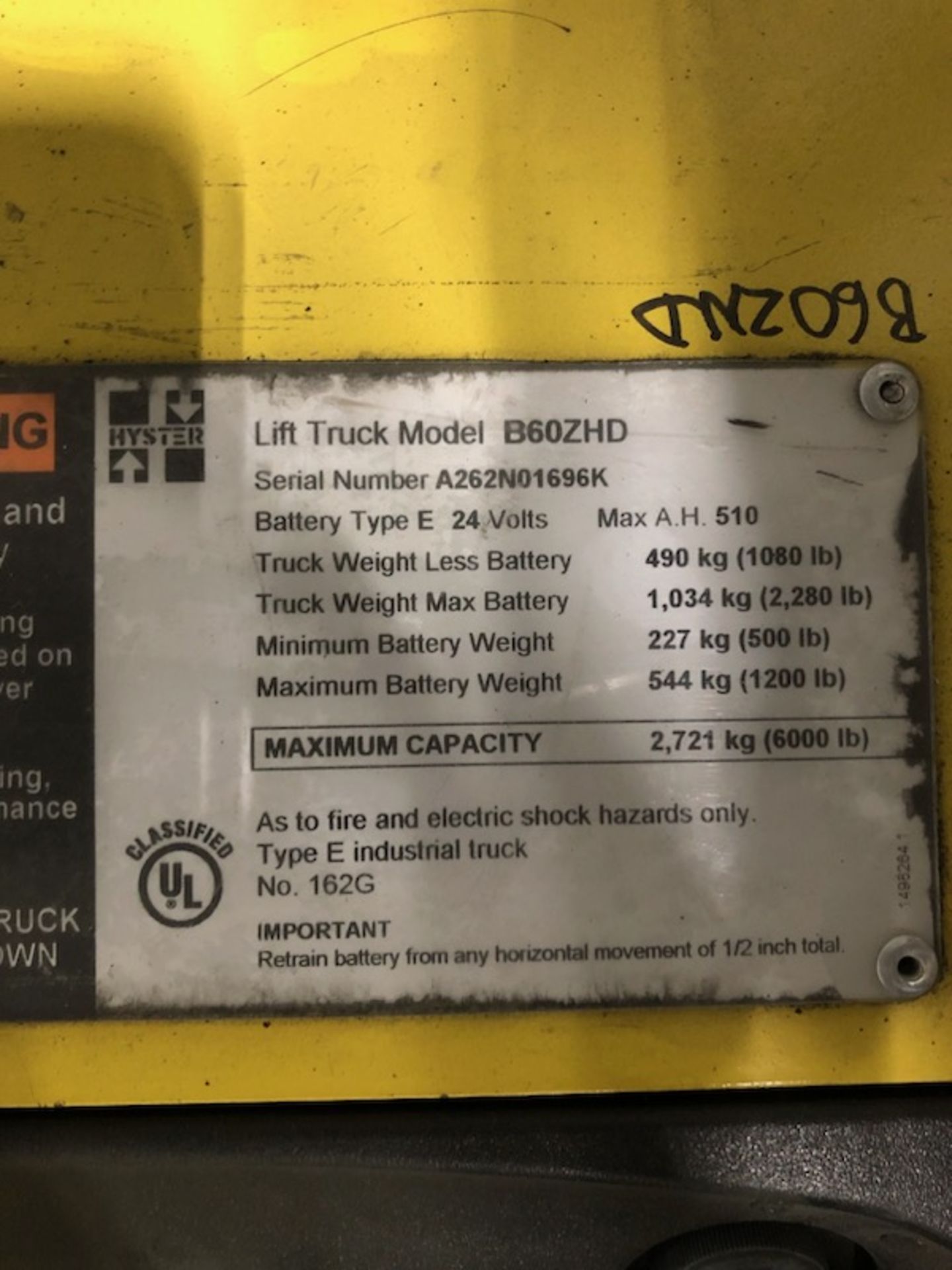 Hyster Electric Pallet Jack - Motorized Hand Truck - 6000# Max Capacity **See Auctioneers Note** - Image 4 of 4