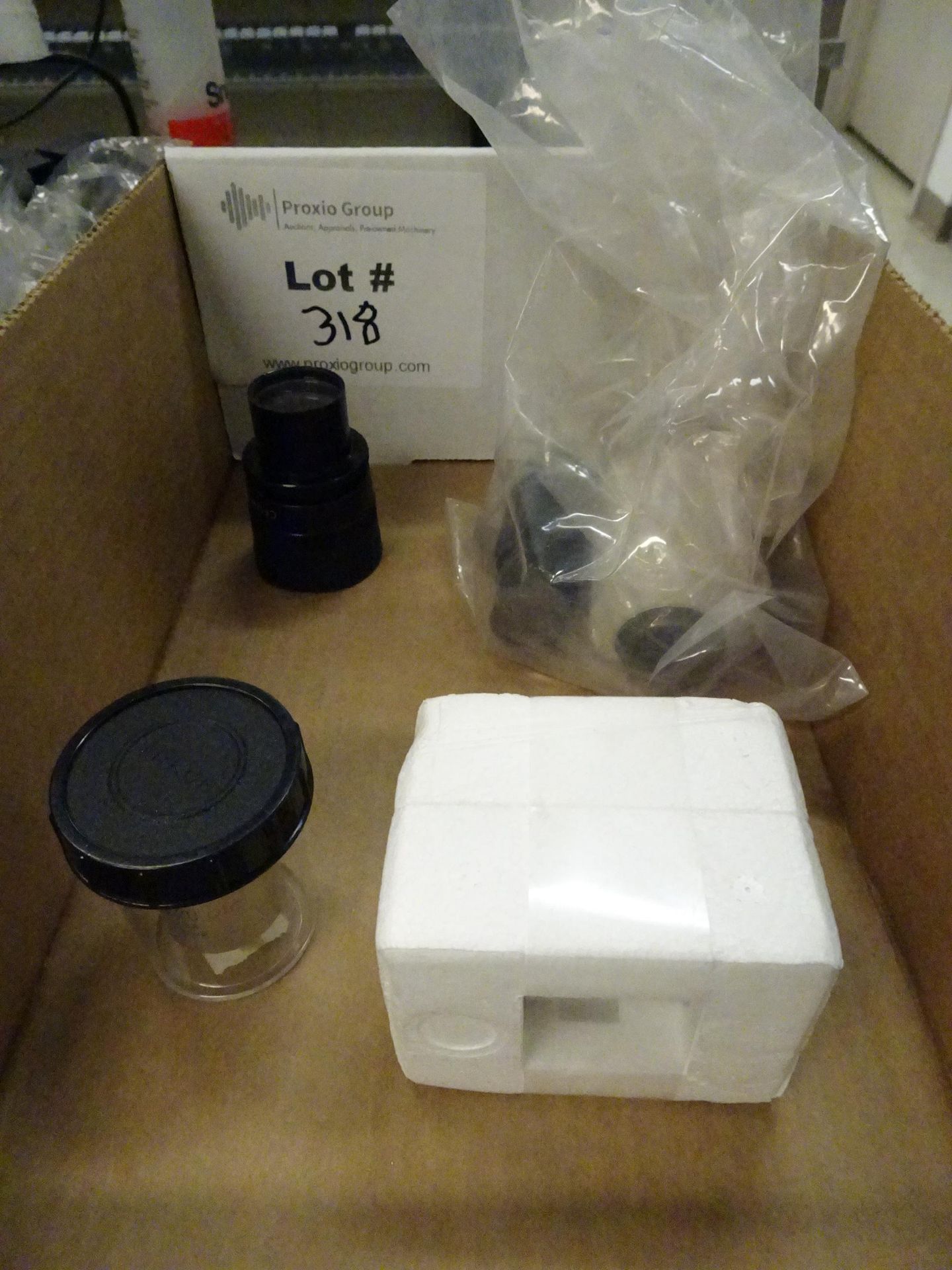 Lot Box of Misc Microscope Parts
