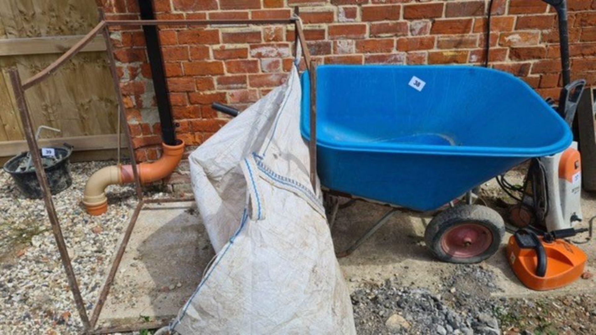 Wheel barrow & dumpy bag stand