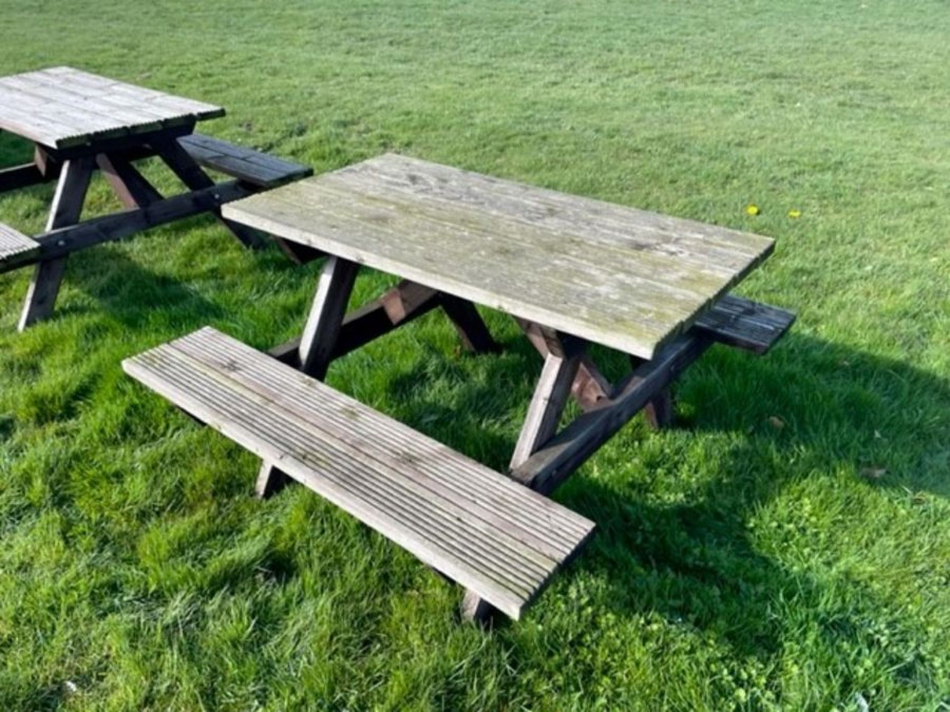 Wooden picnic table