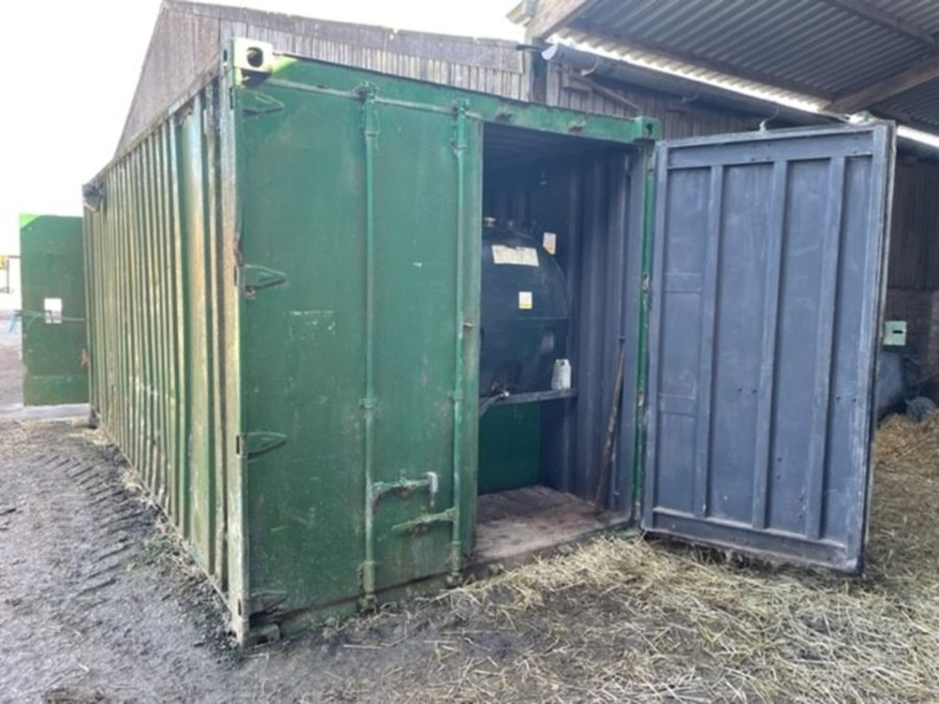 9000lt red diesel tank and Titan 1800lt white diesel tank in a bunded 20ft container with electric